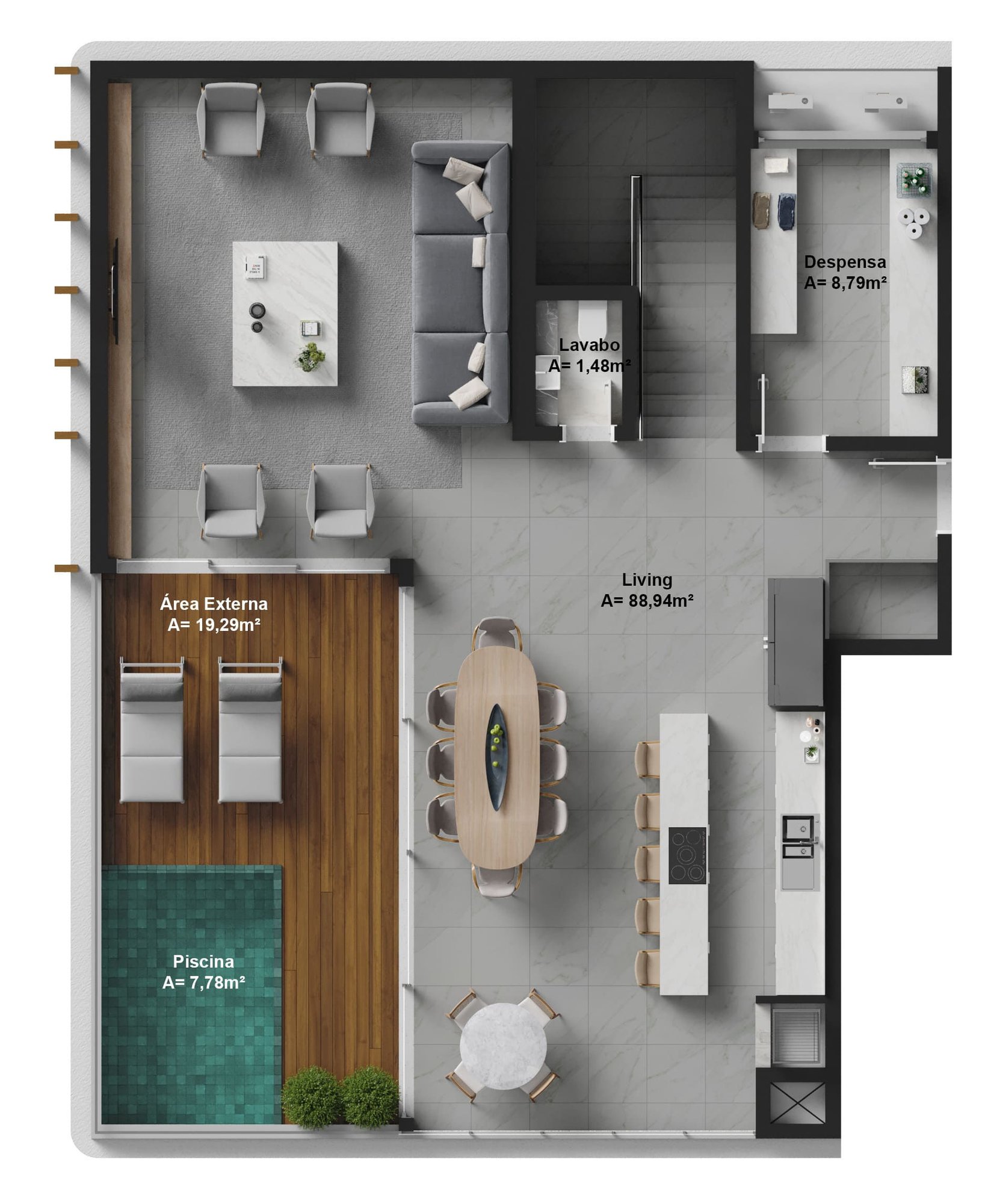Bris Residence — planta e tipologias 5, Tetto Empreendimentos, Balneário Perequê, Porto Belo SC