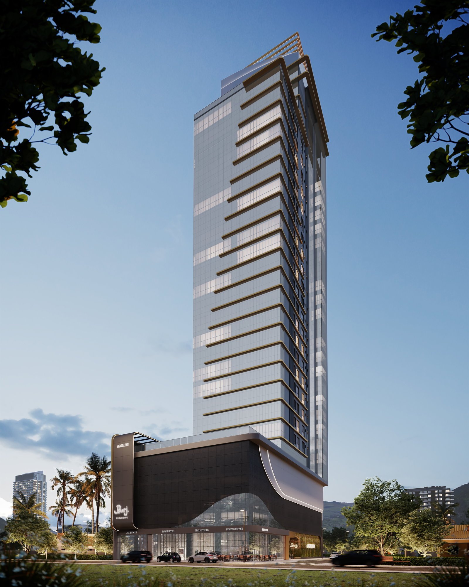Burj Exclusive Residence — agvs br fachada noturna ef, Agv Selent, Balneário Perequê, Porto Belo SC Burj Exclusive Residence — agvs br fachada noturna ef, Agv Selent, Balneário Perequê, Porto Belo SC