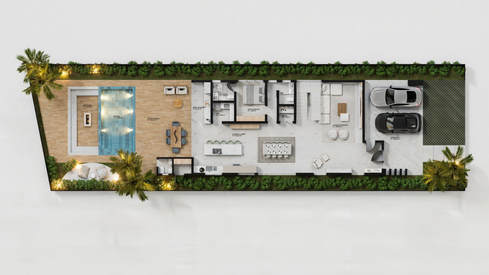 Casa Olivea — planta humanizada do pavimento superior