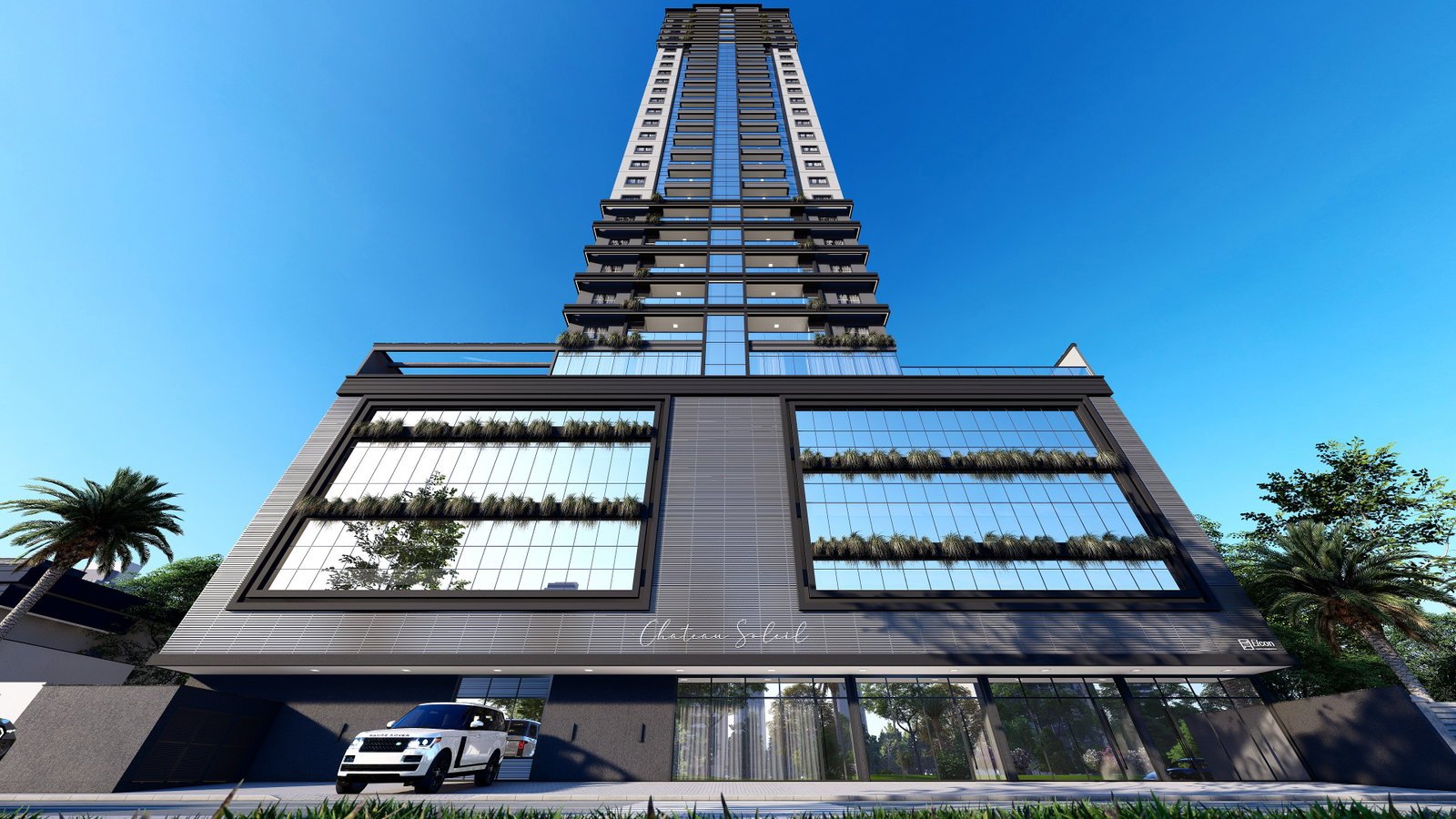 Chateau Soleil — fachada e renders 2, Elcon Empreendimentos, Balneário Perequê, Porto Belo SC