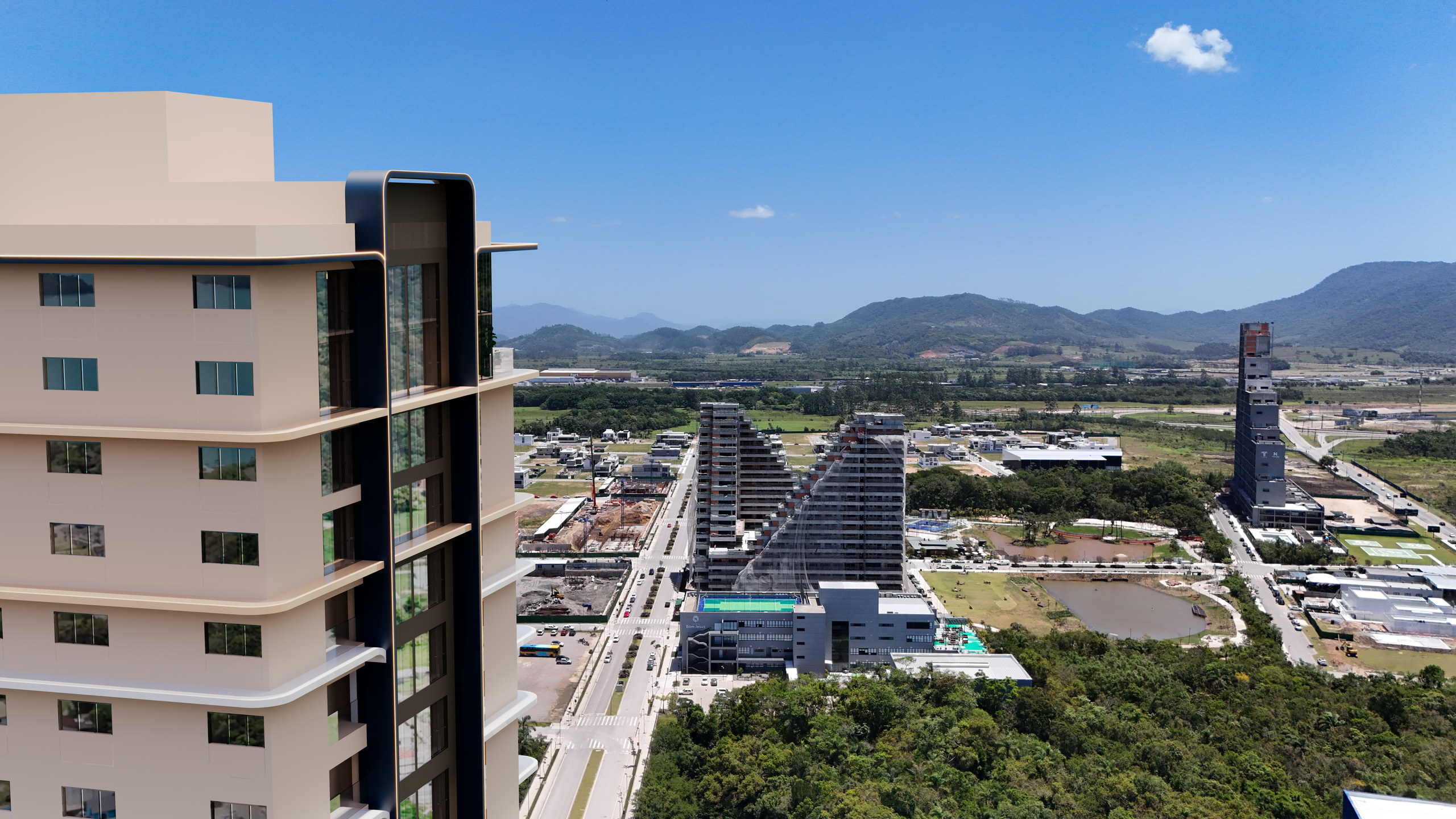 Costa Serenità — Vista de drone do entorno, Mella Construtora, Balneário Perequê, Porto Belo SC Costa Serenità — Vista de drone do entorno, Mella Construtora, Balneário Perequê, Porto Belo SC