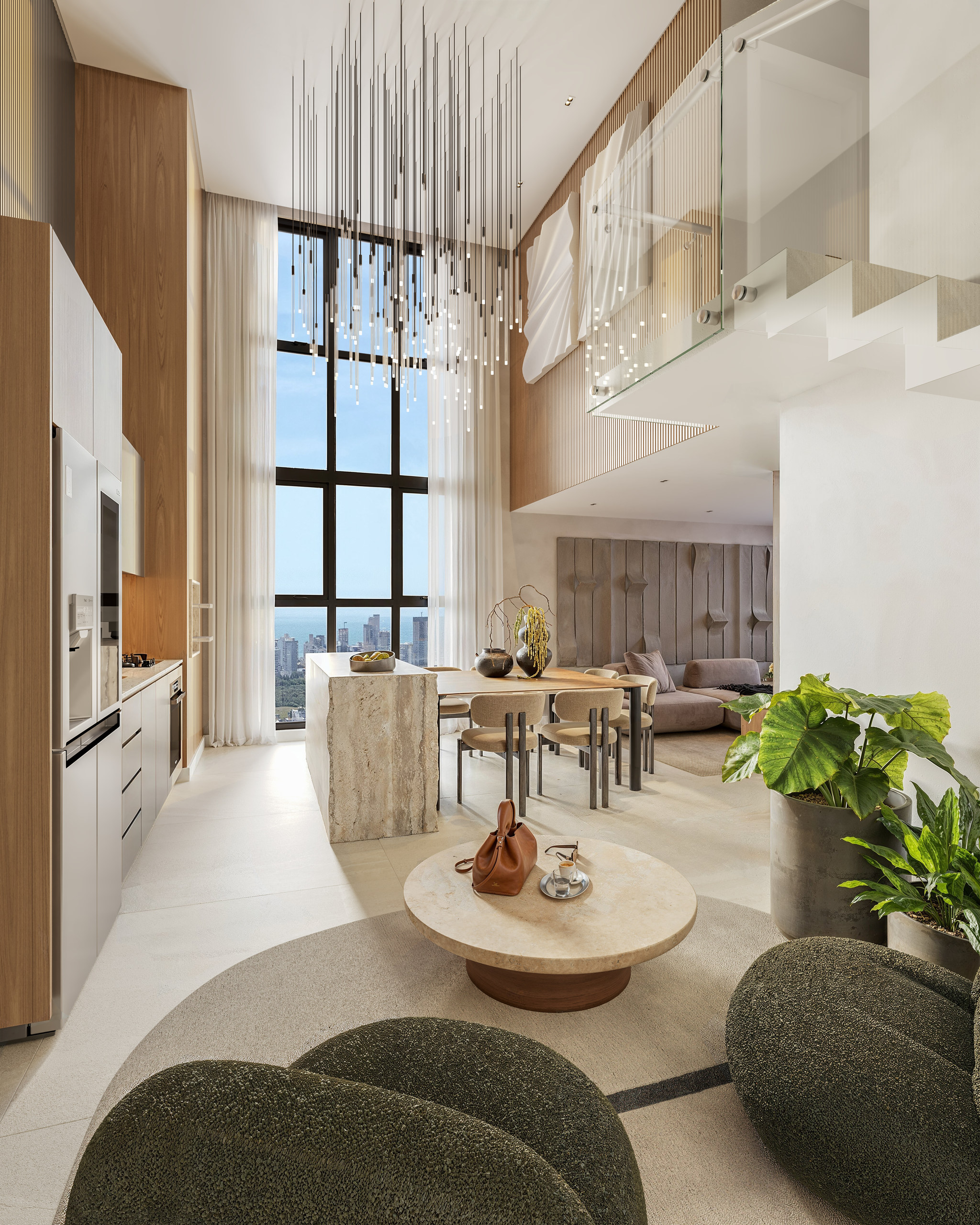 Costa Serenità — Living do Duplex 04 (92 m²), Mella Construtora, Balneário Perequê, Porto Belo SC Costa Serenità — Living do Duplex 04 (92 m²), Mella Construtora, Balneário Perequê, Porto Belo SC