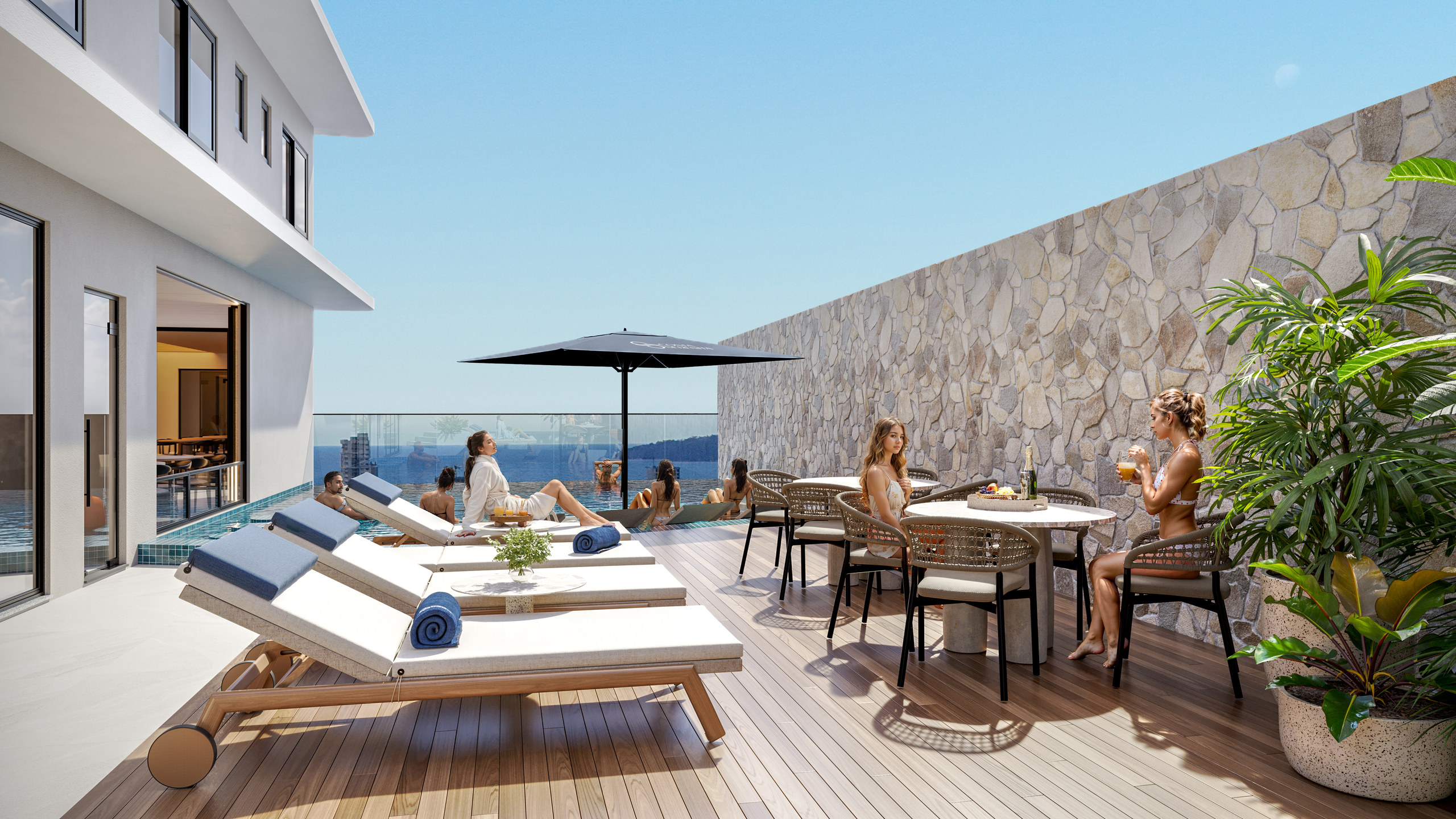 Costa Serenità — Piscina e deck, Mella Construtora, Balneário Perequê, Porto Belo SC Costa Serenità — Piscina e deck, Mella Construtora, Balneário Perequê, Porto Belo SC