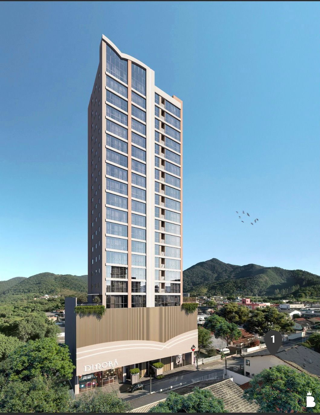 Dinorá — fachada e renders 2, Sul Construtora, Balneário Perequê, Porto Belo SC