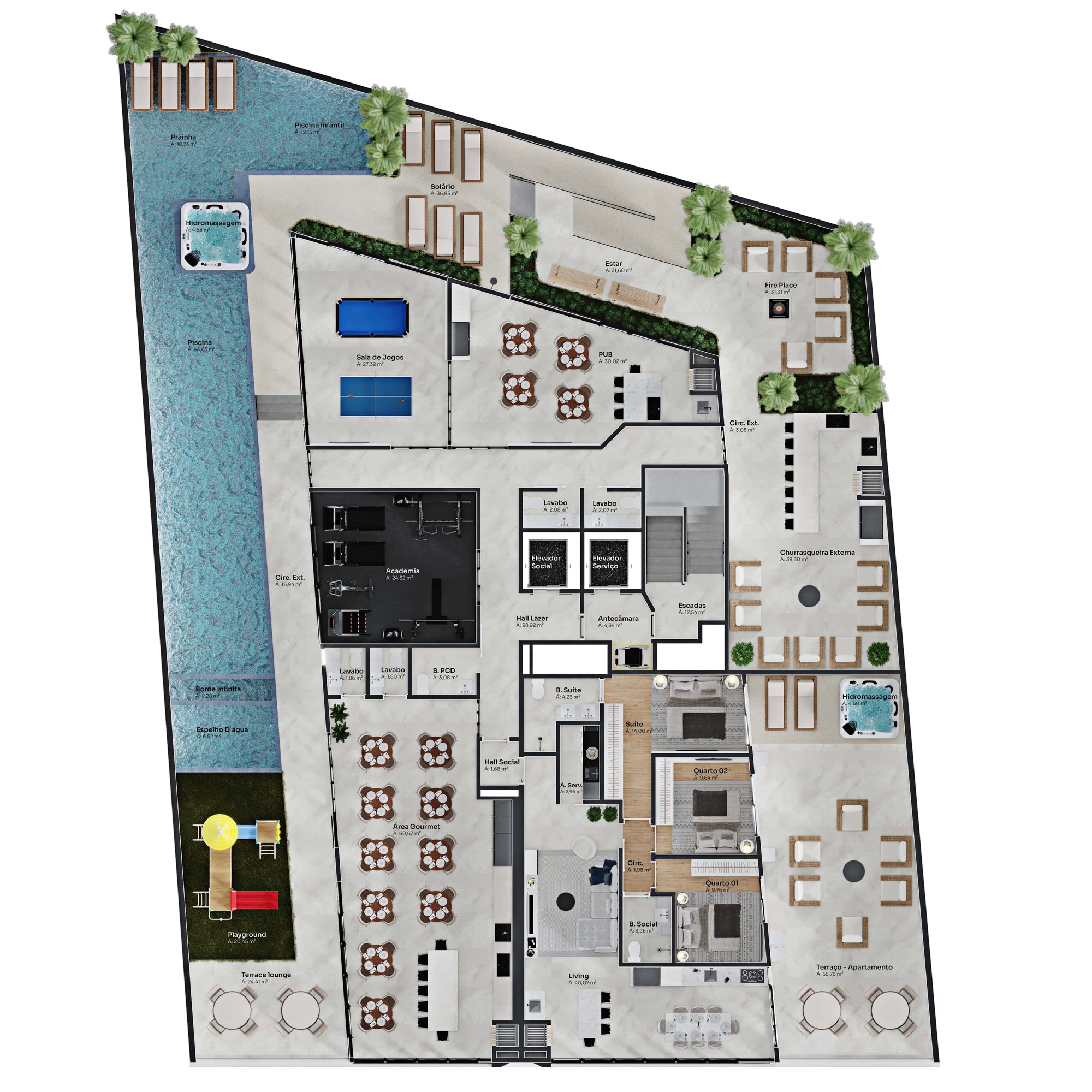 Elegance Tower — area de lazer areas, RC Empreendimentos, Balneário Perequê, Porto Belo SC