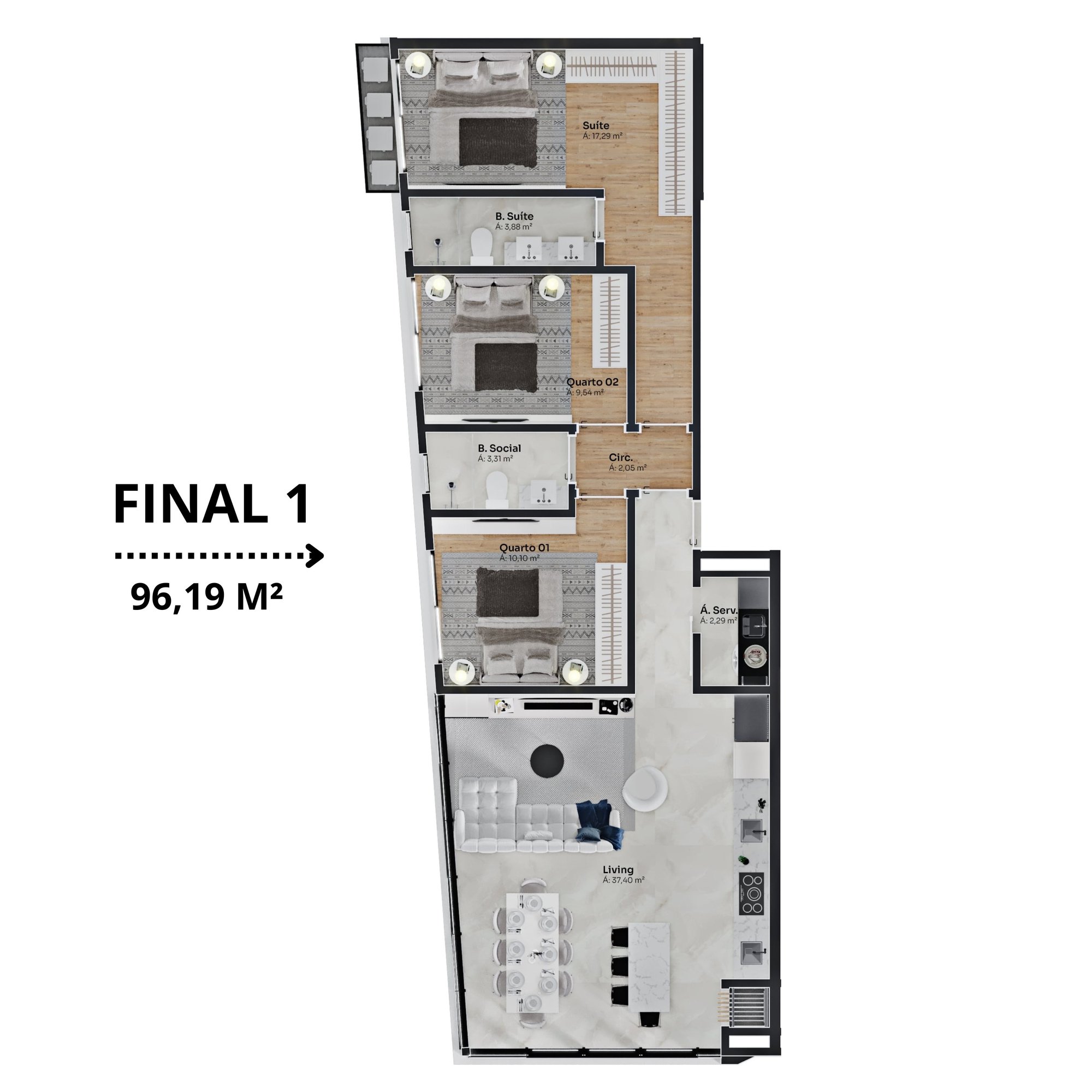 Elegance Tower — planta e tipologias 1, RC Empreendimentos, Balneário Perequê, Porto Belo SC