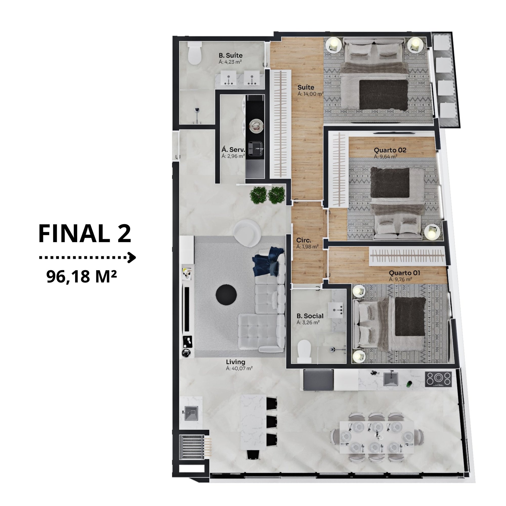 Elegance Tower — planta e tipologias 2, RC Empreendimentos, Balneário Perequê, Porto Belo SC