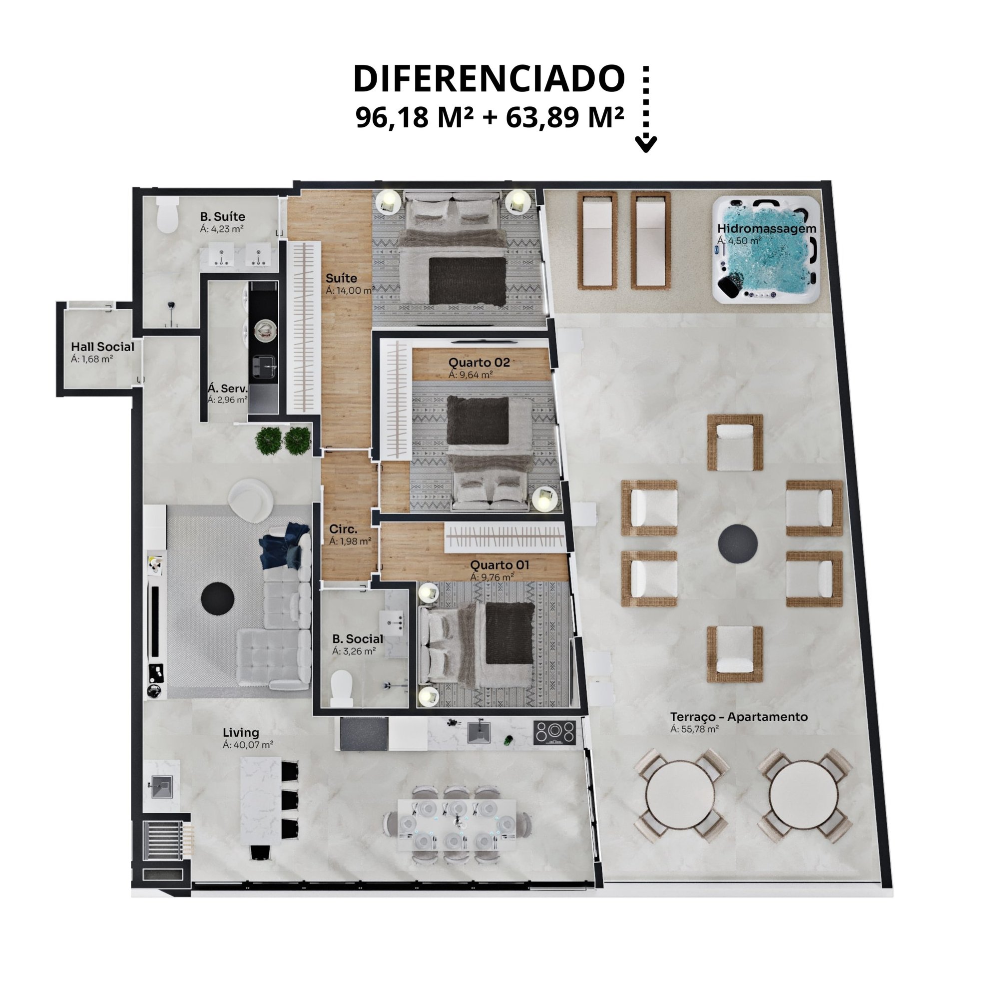 Elegance Tower — planta e tipologias 4, RC Empreendimentos, Balneário Perequê, Porto Belo SC