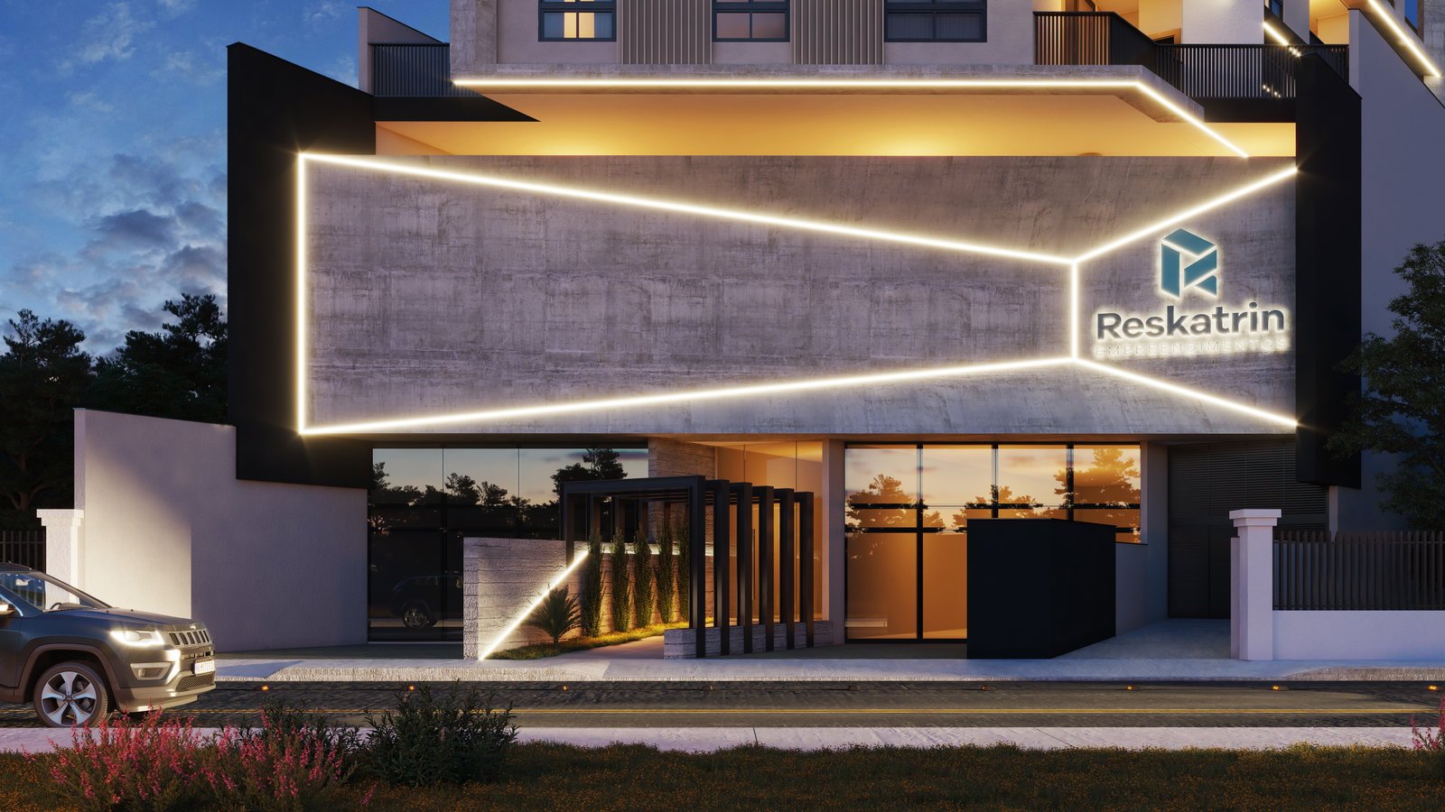 Encante Residencial — externa embasamento, Reskatrin Empreendimentos, Balneário Perequê, Porto Belo SC Encante Residencial — externa embasamento, Reskatrin Empreendimentos, Balneário Perequê, Porto Belo SC