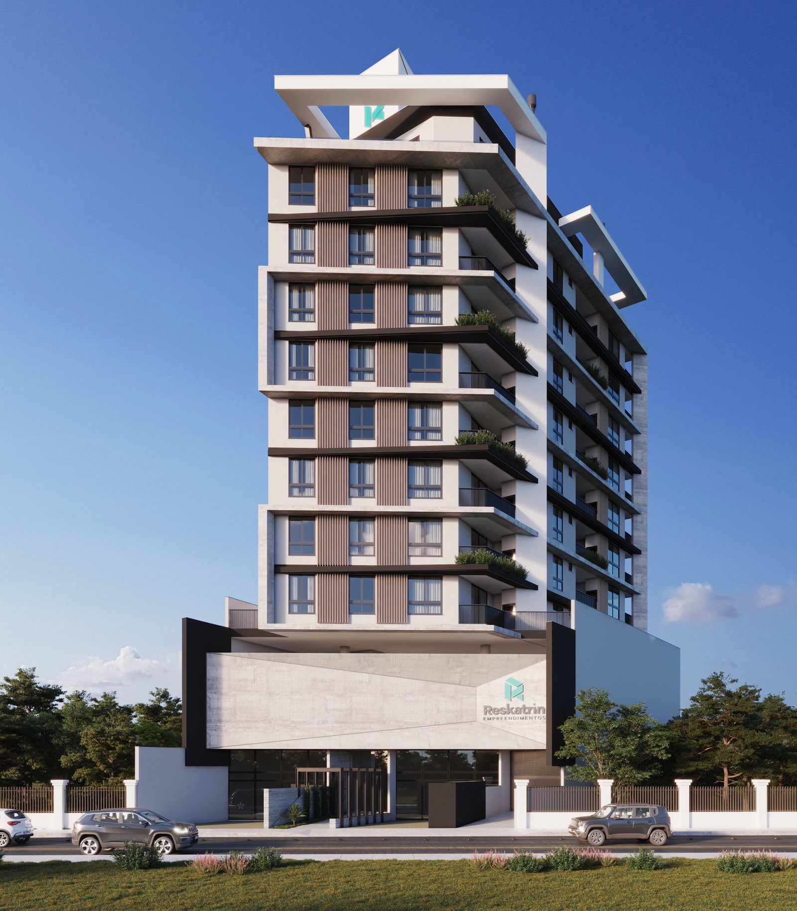 Encante Residencial — fachada e renders 1, Reskatrin Empreendimentos, Balneário Perequê, Porto Belo SC Encante Residencial — fachada e renders 1, Reskatrin Empreendimentos, Balneário Perequê, Porto Belo SC