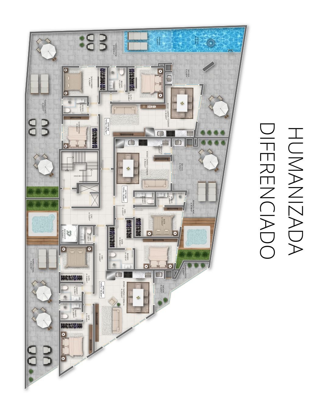 Encante Residencial — planta e tipologias 2, Reskatrin Empreendimentos, Balneário Perequê, Porto Belo SC Encante Residencial — planta e tipologias 2, Reskatrin Empreendimentos, Balneário Perequê, Porto Belo SC