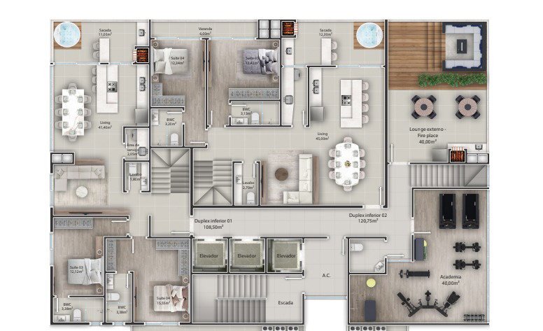 Ethan Tower — planta e tipologias 1, Asael Empreendimentos, Balneário Perequê, Porto Belo SC Ethan Tower — planta e tipologias 1, Asael Empreendimentos, Balneário Perequê, Porto Belo SC