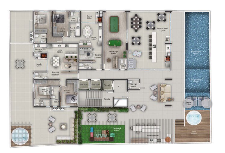 Ethan Tower — planta e tipologias 3, Asael Empreendimentos, Balneário Perequê, Porto Belo SC Ethan Tower — planta e tipologias 3, Asael Empreendimentos, Balneário Perequê, Porto Belo SC