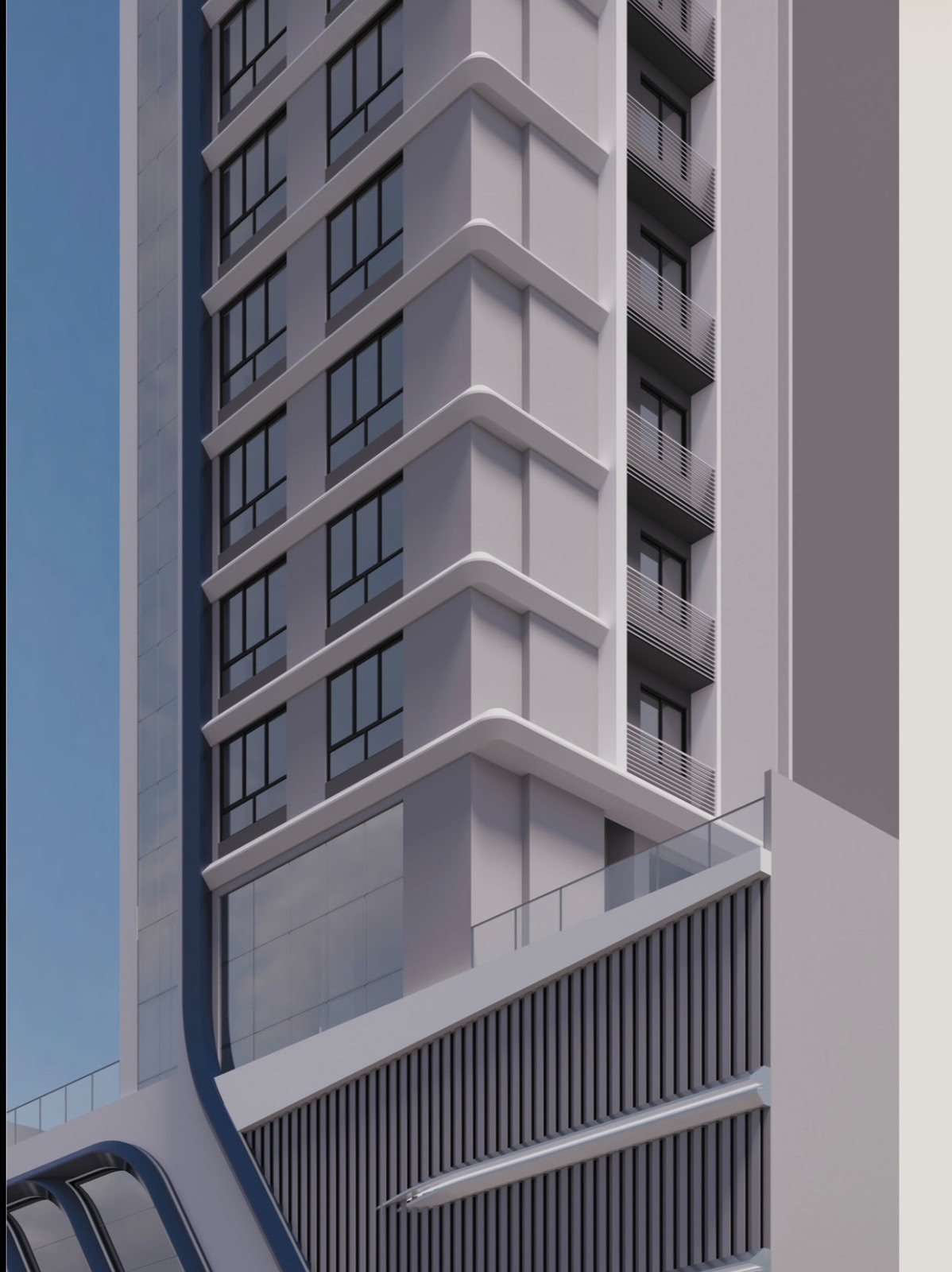 Falcon Sky Tower — Fachada perspectiva dia, Planer Empreendimentos, Balneário Perequê, Porto Belo SC