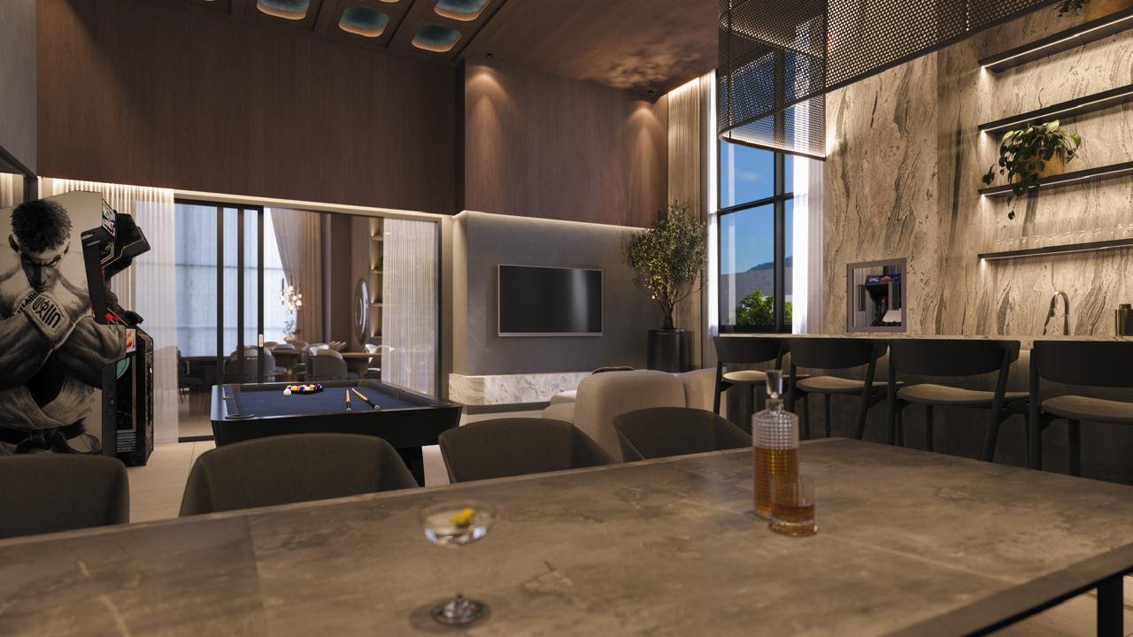Falcon Sky Tower — Living jantar, Planer Empreendimentos, Balneário Perequê, Porto Belo SC