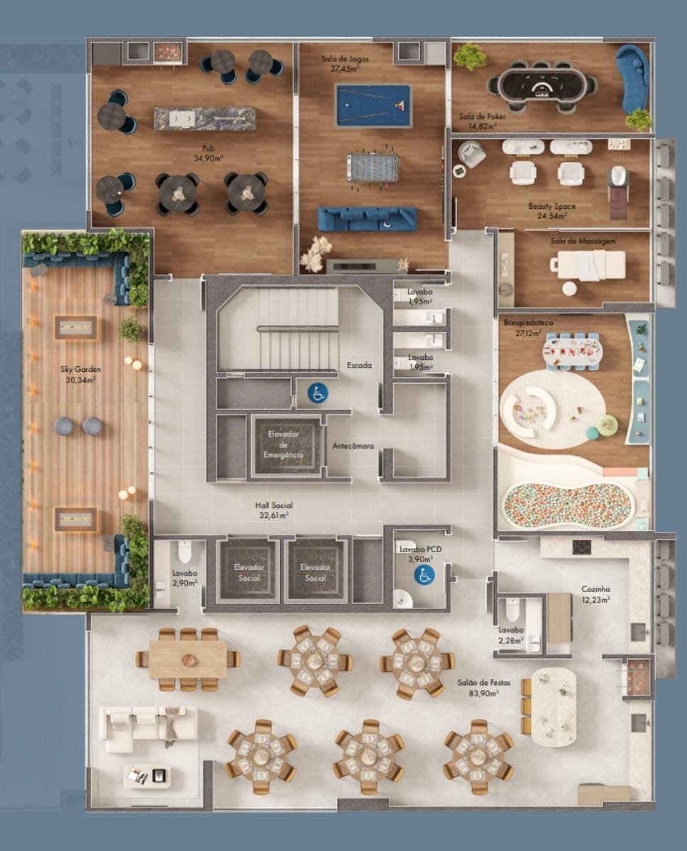 Grand Rooftop — planta, Confiança Construtora e Incorporadora, Balneário Perequê, Porto Belo SC