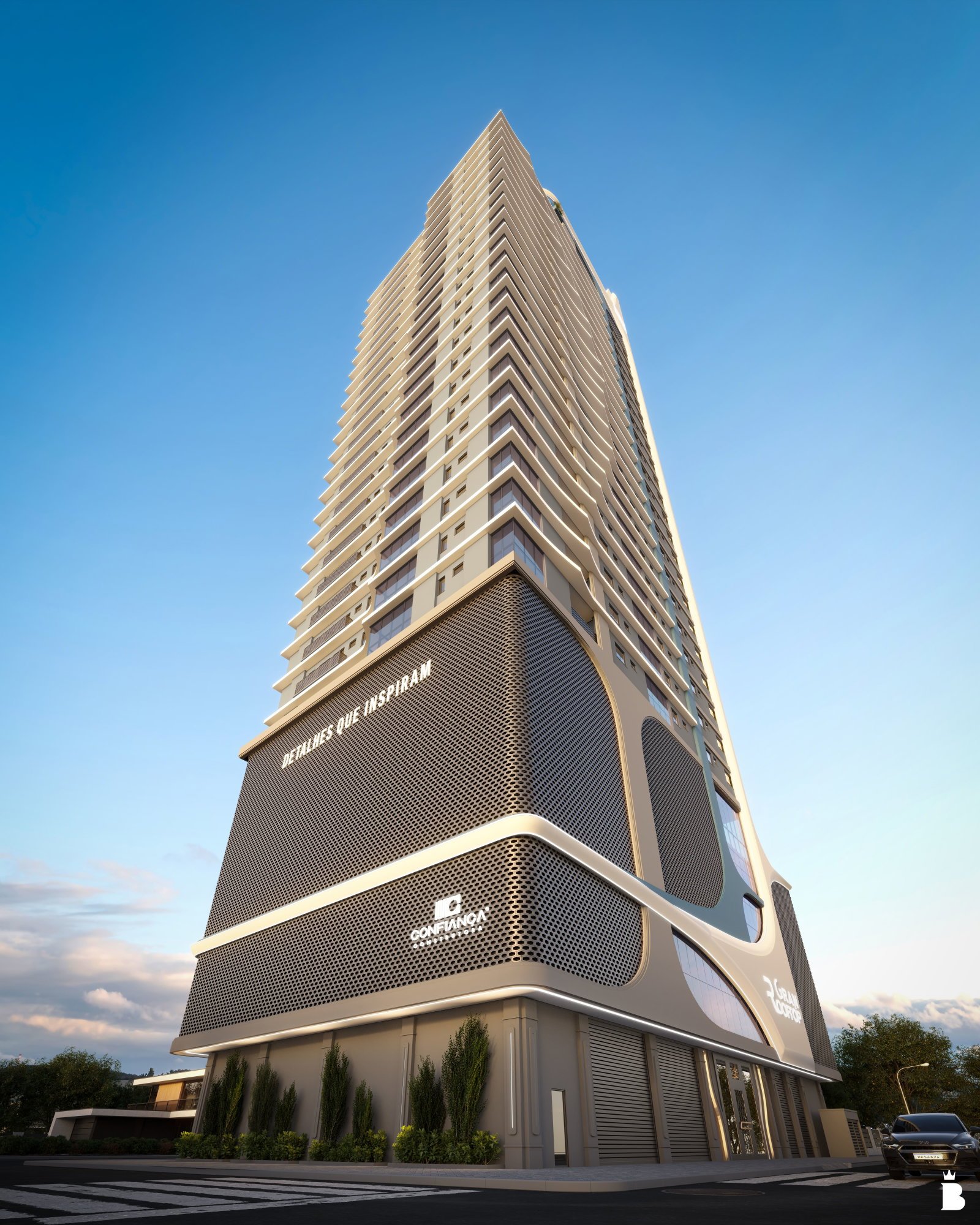 Grand Rooftop — residence externa embasamento rf, Confiança Construtora e Incorporadora, Balneário Perequê, Porto Belo SC