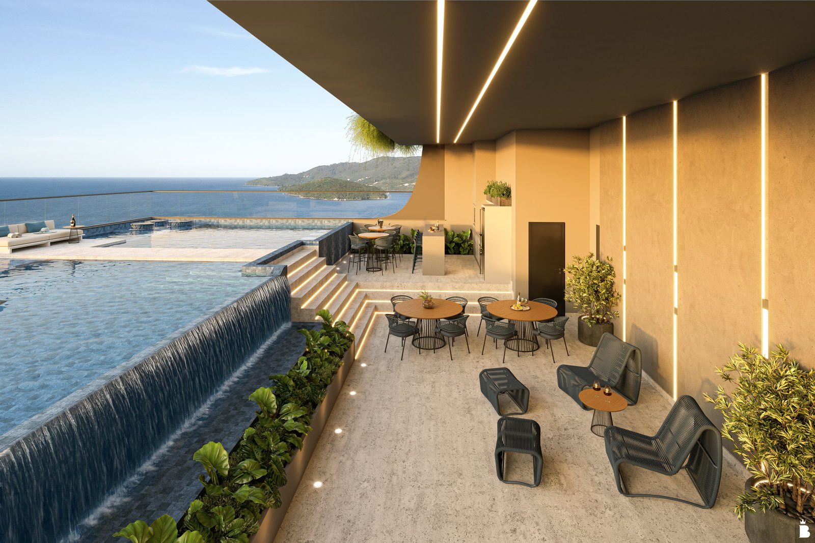 Grand Rooftop — residence lounge externo rf, Confiança Construtora e Incorporadora, Balneário Perequê, Porto Belo SC