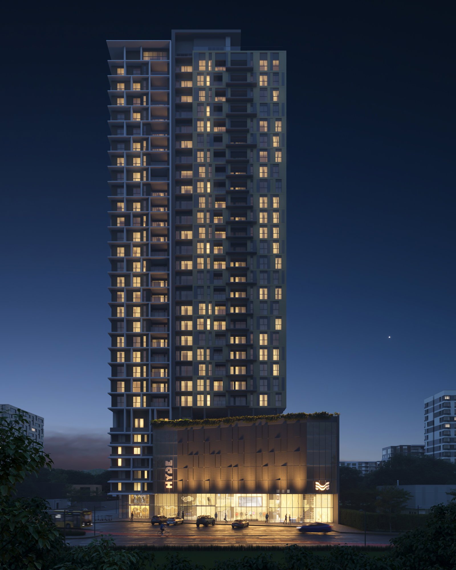 Hyde — msa hyd fachada noturna extra ef, M Santos Empreendimentos, Jardim Dourado, Porto Belo SC Hyde — msa hyd fachada noturna extra ef, M Santos Empreendimentos, Jardim Dourado, Porto Belo SC