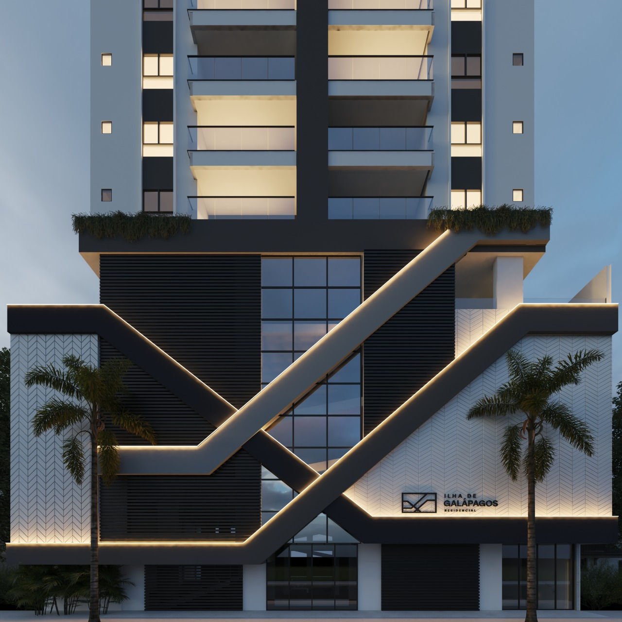 Ilha de Galápagos Residencial — fachada e renders 1, F.Vieira Construtora e Incorporadora, Balneário Perequê, Porto Belo SC