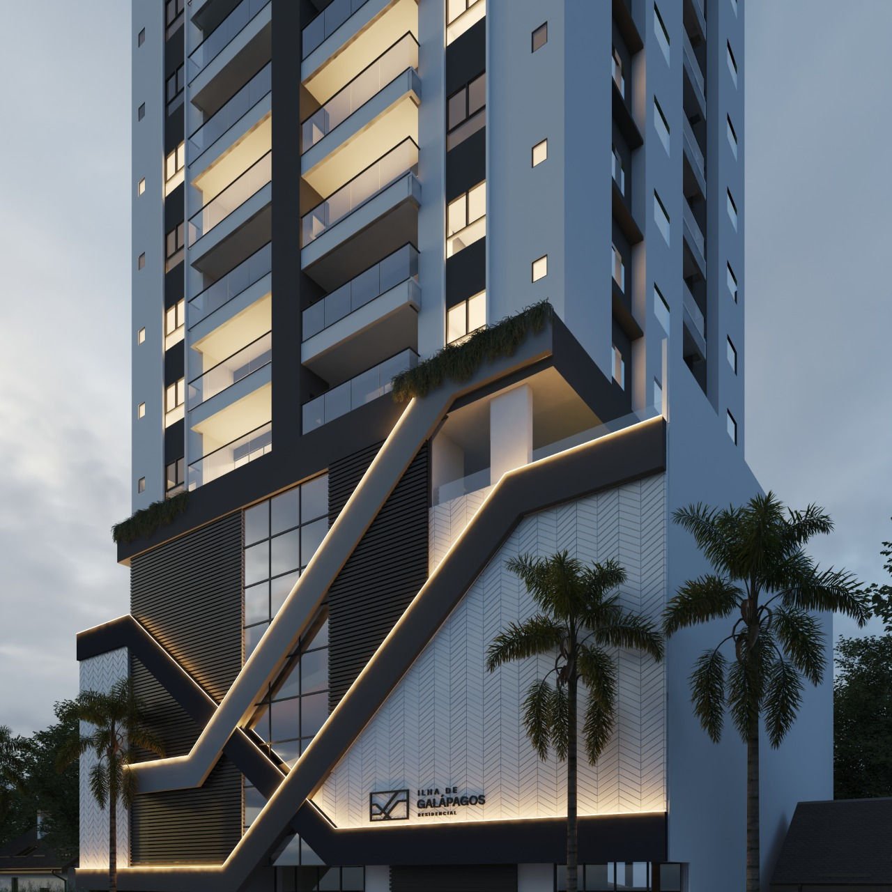 Ilha de Galápagos Residencial — fachada e renders 2, F.Vieira Construtora e Incorporadora, Balneário Perequê, Porto Belo SC
