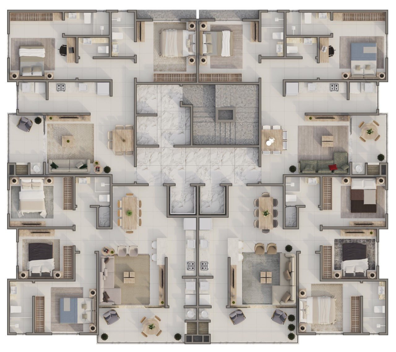 Ilha de Galápagos Residencial — planta e tipologias 1, F.Vieira Construtora e Incorporadora, Balneário Perequê, Porto Belo SC