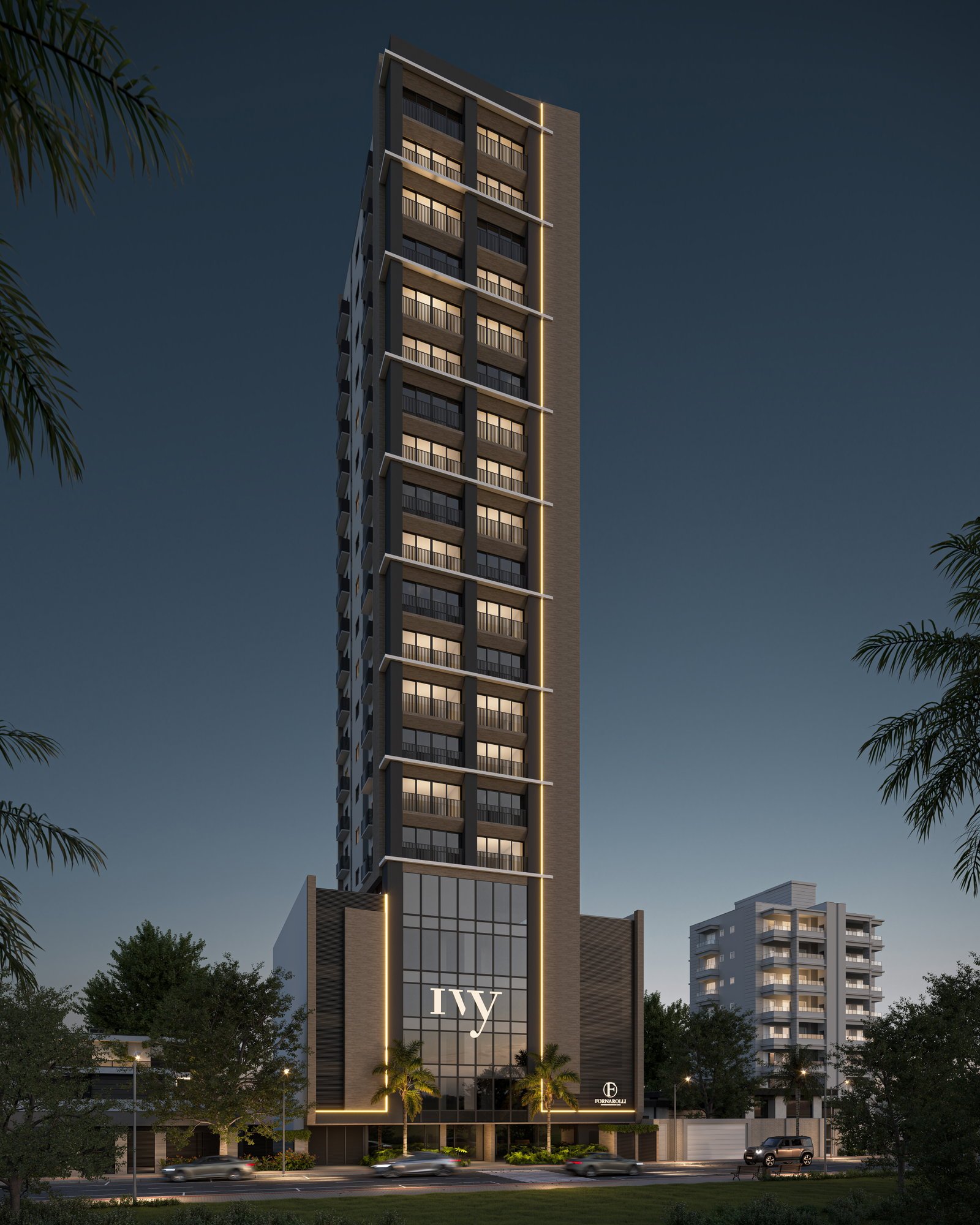 IVY Residence — fachada e renders 1, Fornarolli Empreendimentos, Balneário Perequê, Porto Belo SC IVY Residence — fachada e renders 1, Fornarolli Empreendimentos, Balneário Perequê, Porto Belo SC