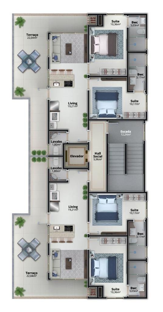 Jardim Eldourado — planta e tipologias 2, Connect Empreendimentos, Balneário Perequê, Porto Belo SC Jardim Eldourado — planta e tipologias 2, Connect Empreendimentos, Balneário Perequê, Porto Belo SC