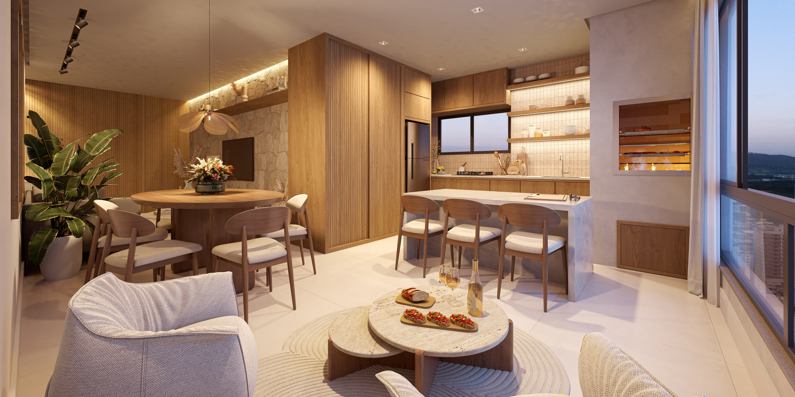 Jardine Residence — living do Tipo 5, Capitali, Balneário Perequê, Porto Belo SC Jardine Residence — living do Tipo 5, Capitali, Balneário Perequê, Porto Belo SC