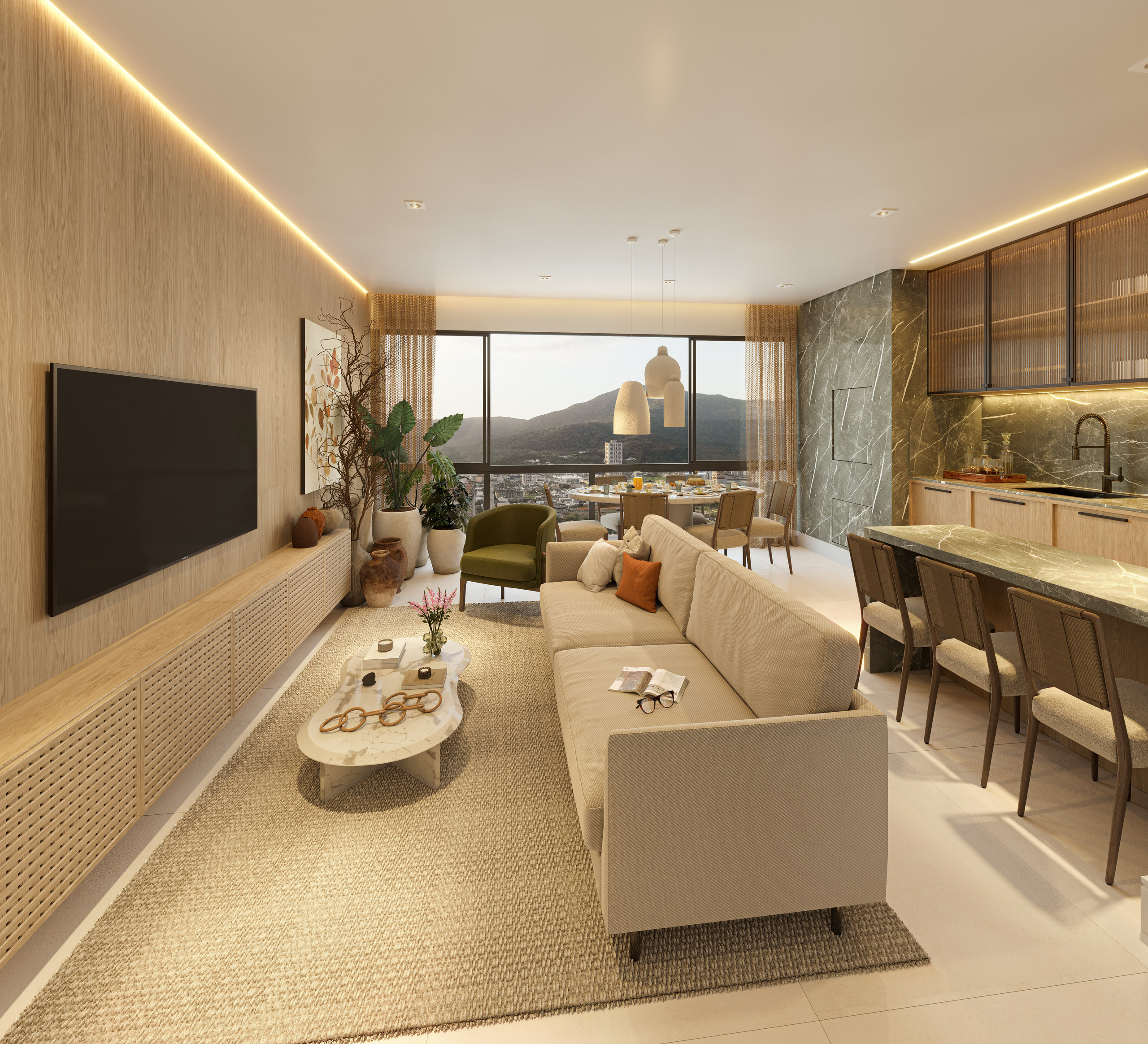 Jardine Residence — living de 29 m² do Tipo 6, Capitali, Balneário Perequê, Porto Belo SC Jardine Residence — living de 29 m² do Tipo 6, Capitali, Balneário Perequê, Porto Belo SC