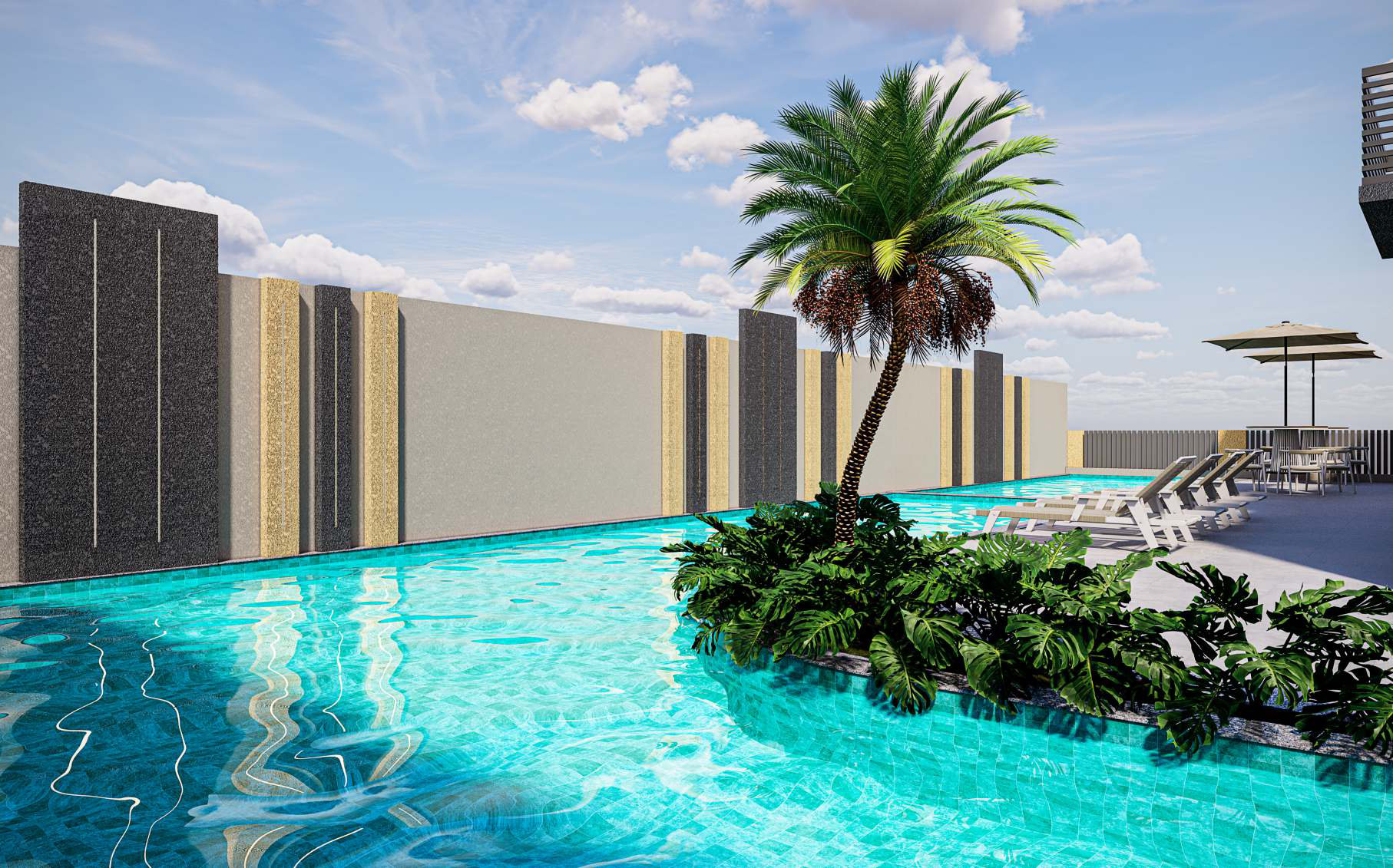 Kansas City Residence — Piscina com lâmina d'água, Fascon, Balneário Perequê, Porto Belo SC