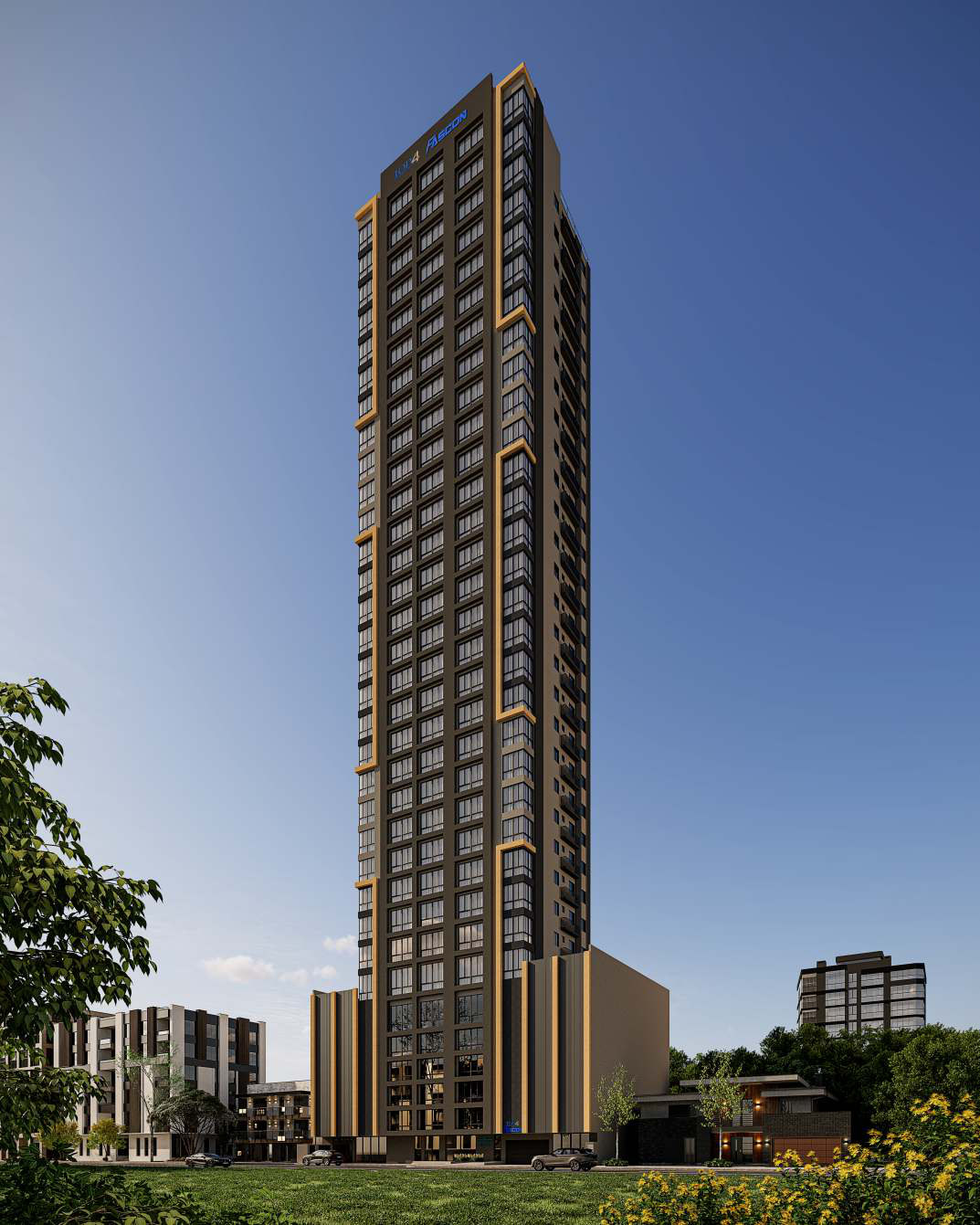 Kansas City Residence — Torre em vista diurna, Fascon, Balneário Perequê, Porto Belo SC