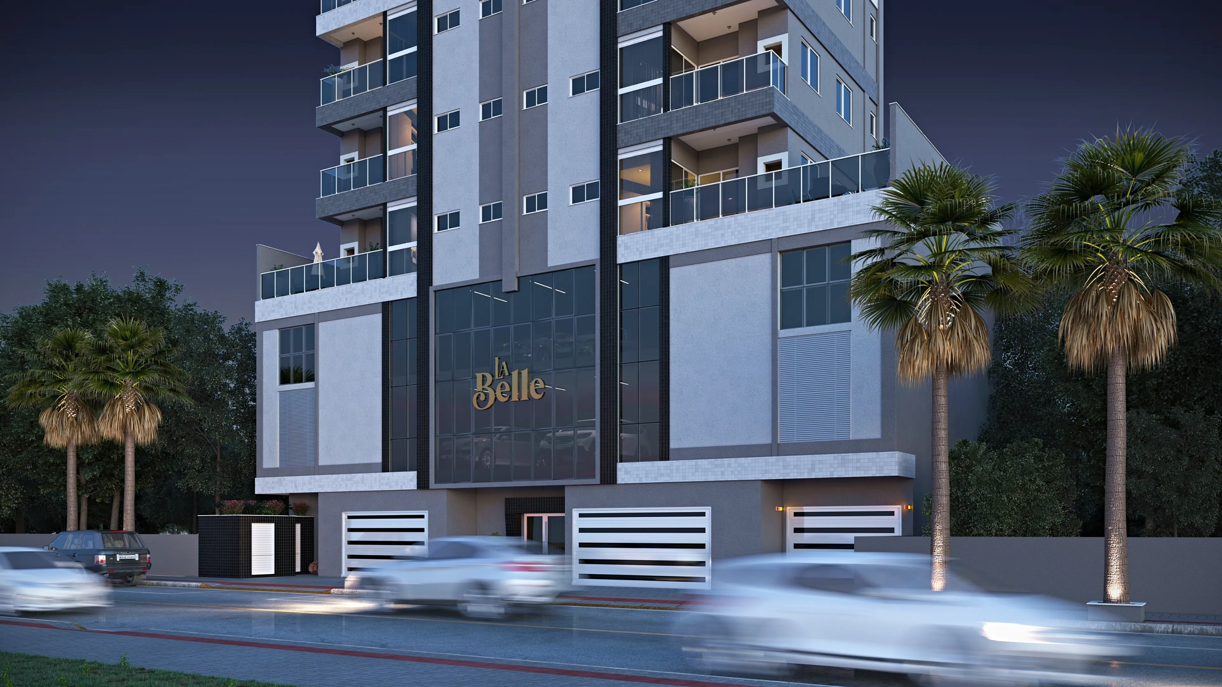 La Belle Residence — Fachada noturna, Kalani Empreendimentos, Porto Belo SC La Belle Residence — Fachada noturna, Kalani Empreendimentos, Porto Belo SC