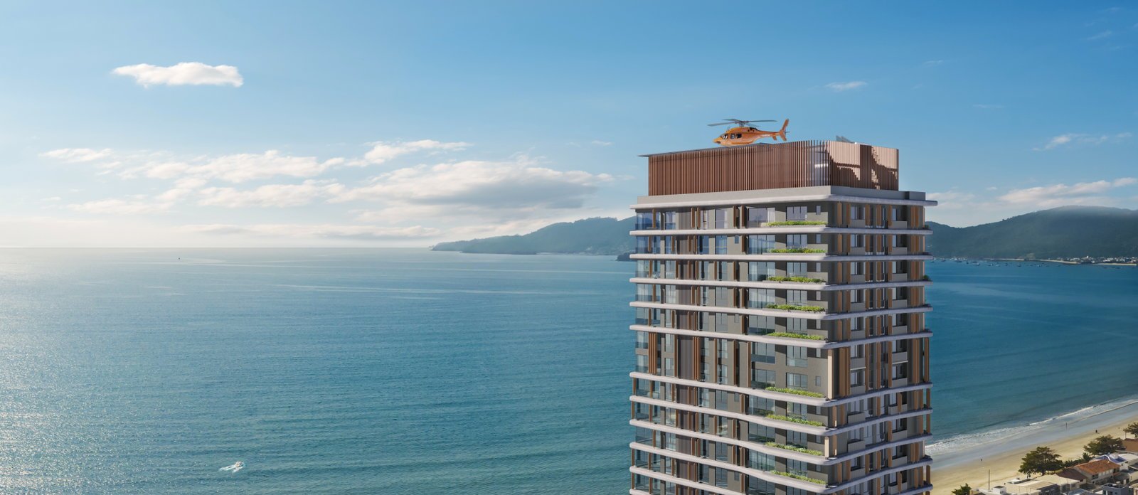 Lagom Pereque — fachada heliponto, GT Home & ABC, Balneário Perequê, Porto Belo SC