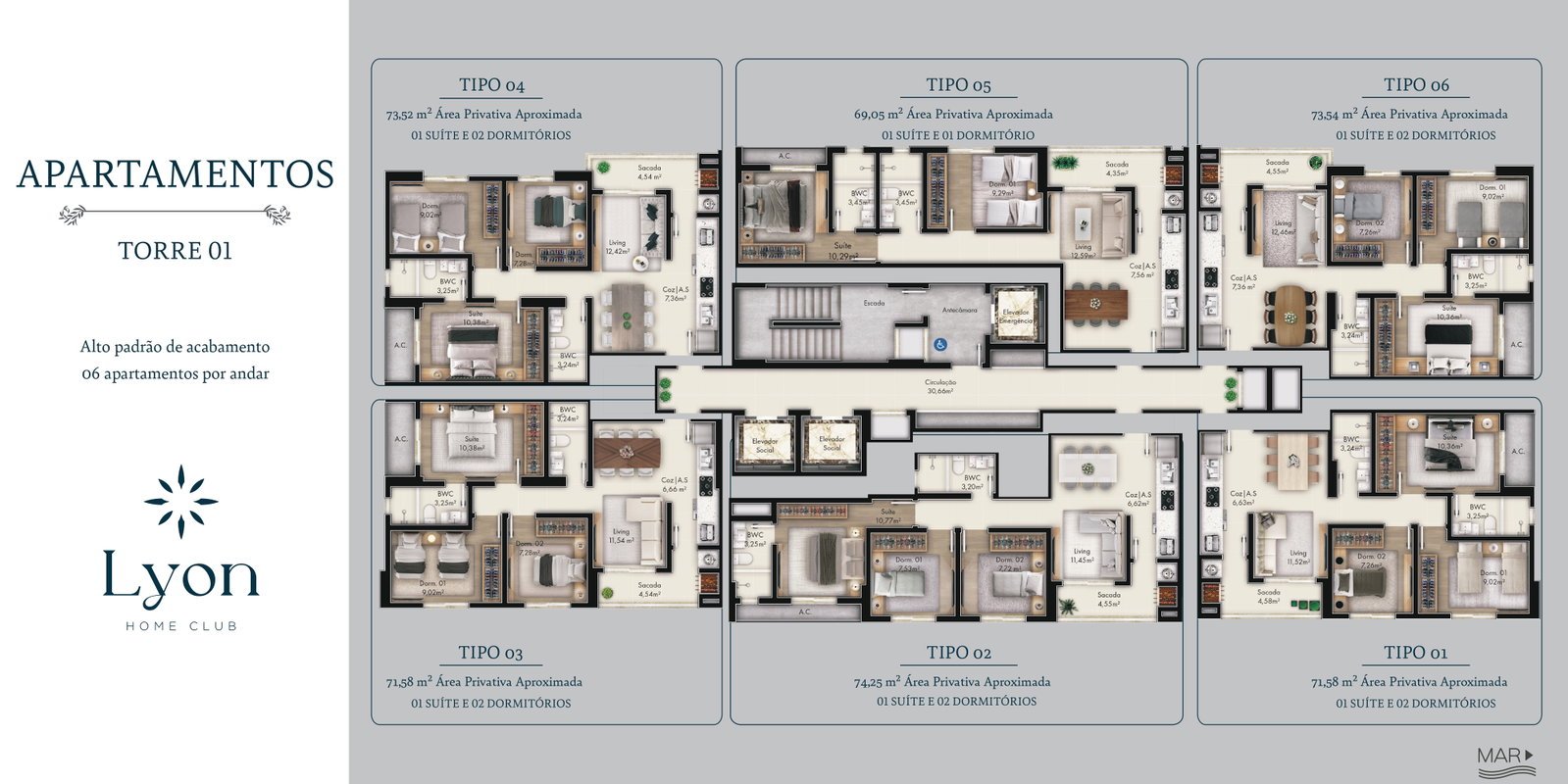 Lyon Home Club — planta humanizada torre page, Pasqualotto, Porto Belo SC Lyon Home Club — planta humanizada torre page, Pasqualotto, Porto Belo SC