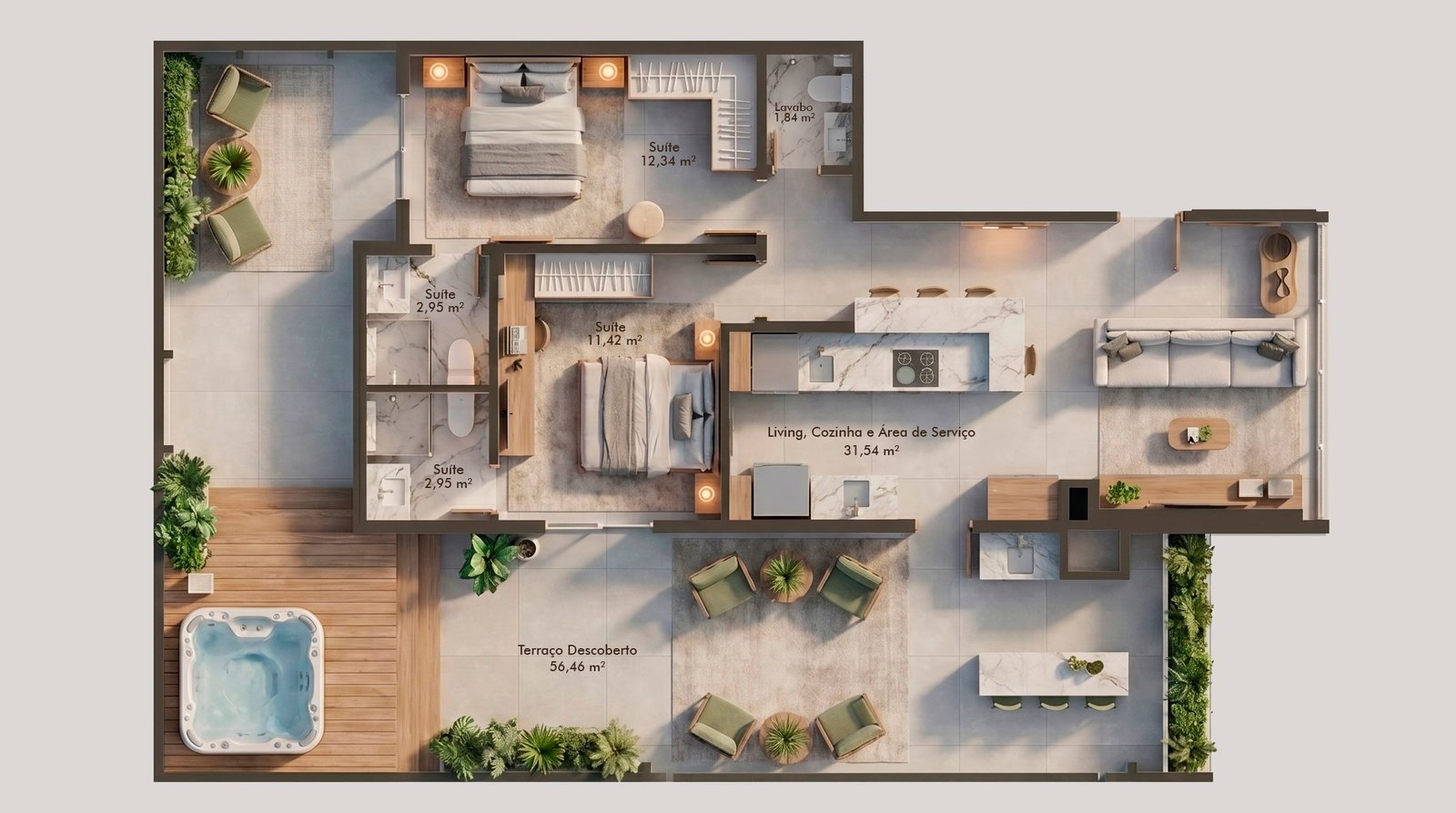 Mahalo Residence — planta baixa garden com medidas, Facitá Empreendimentos, Balneário Perequê, Porto Belo SC Mahalo Residence — planta baixa garden com medidas, Facitá Empreendimentos, Balneário Perequê, Porto Belo SC