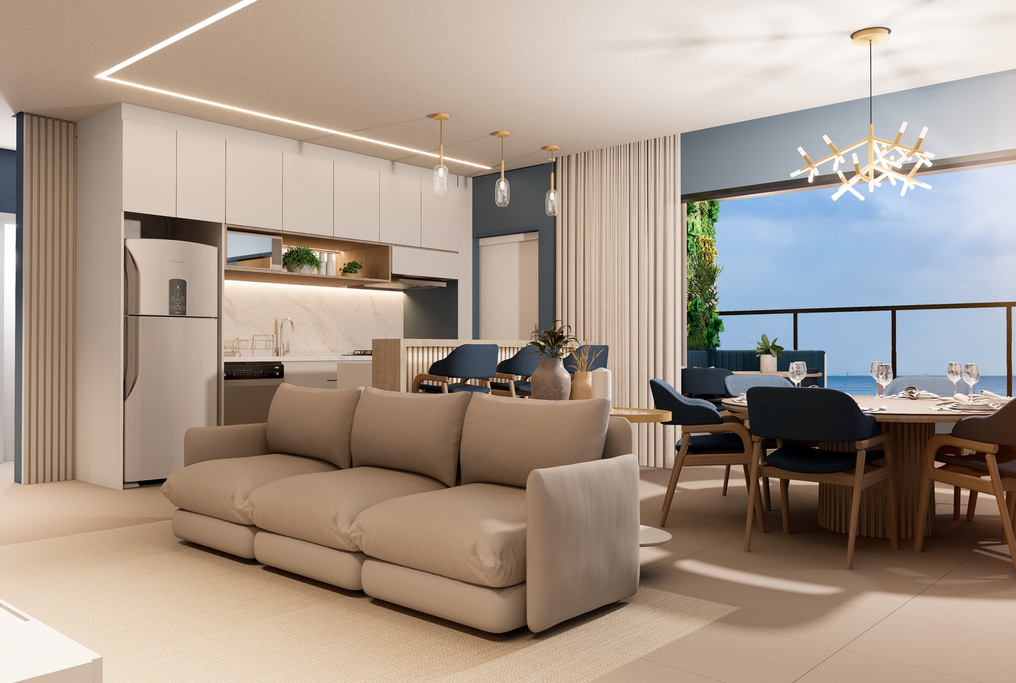 Mar Amar Residence — living 3, Menegoi, Porto Belo SC