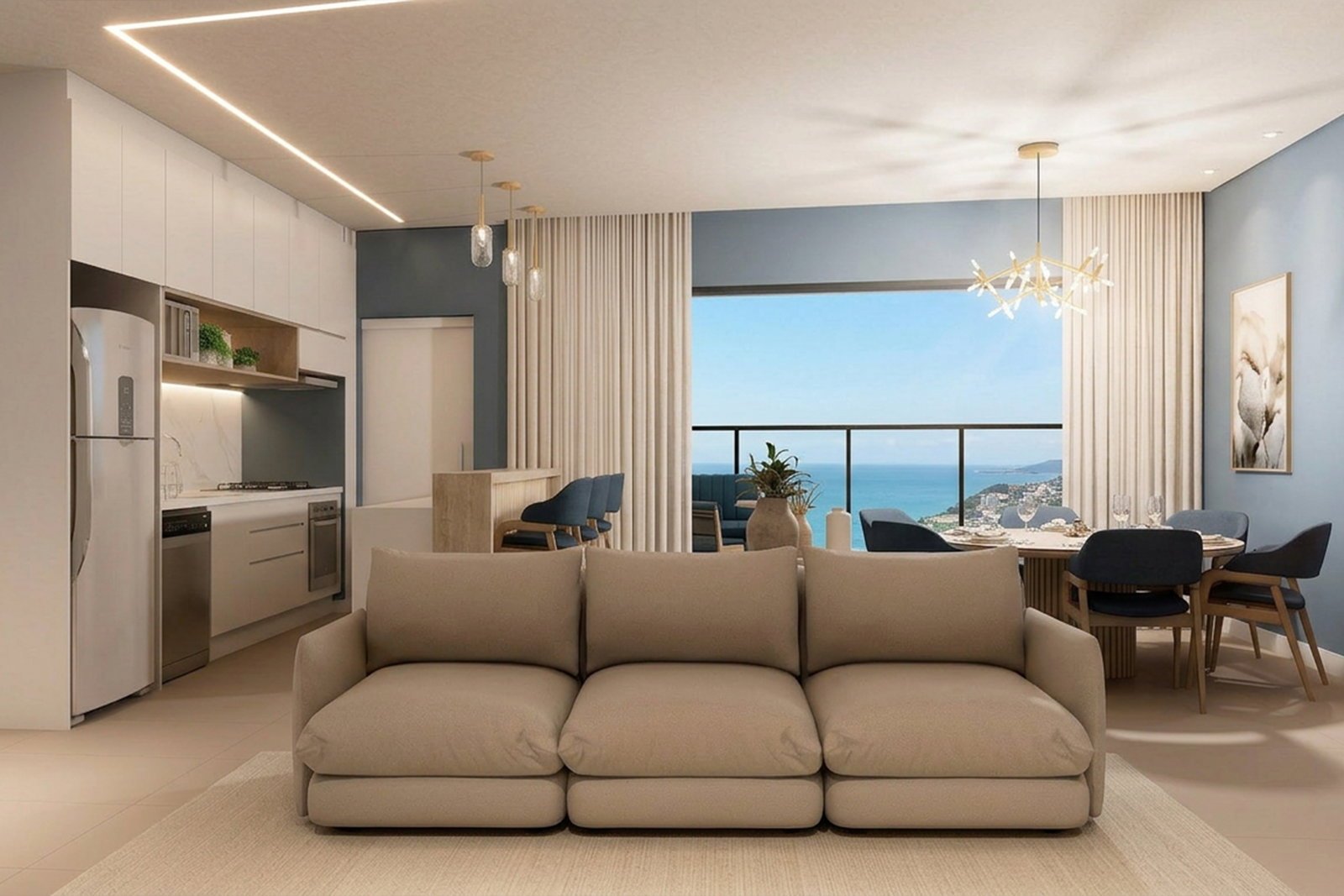 Mar Amar Residence — living 4, Menegoi, Porto Belo SC