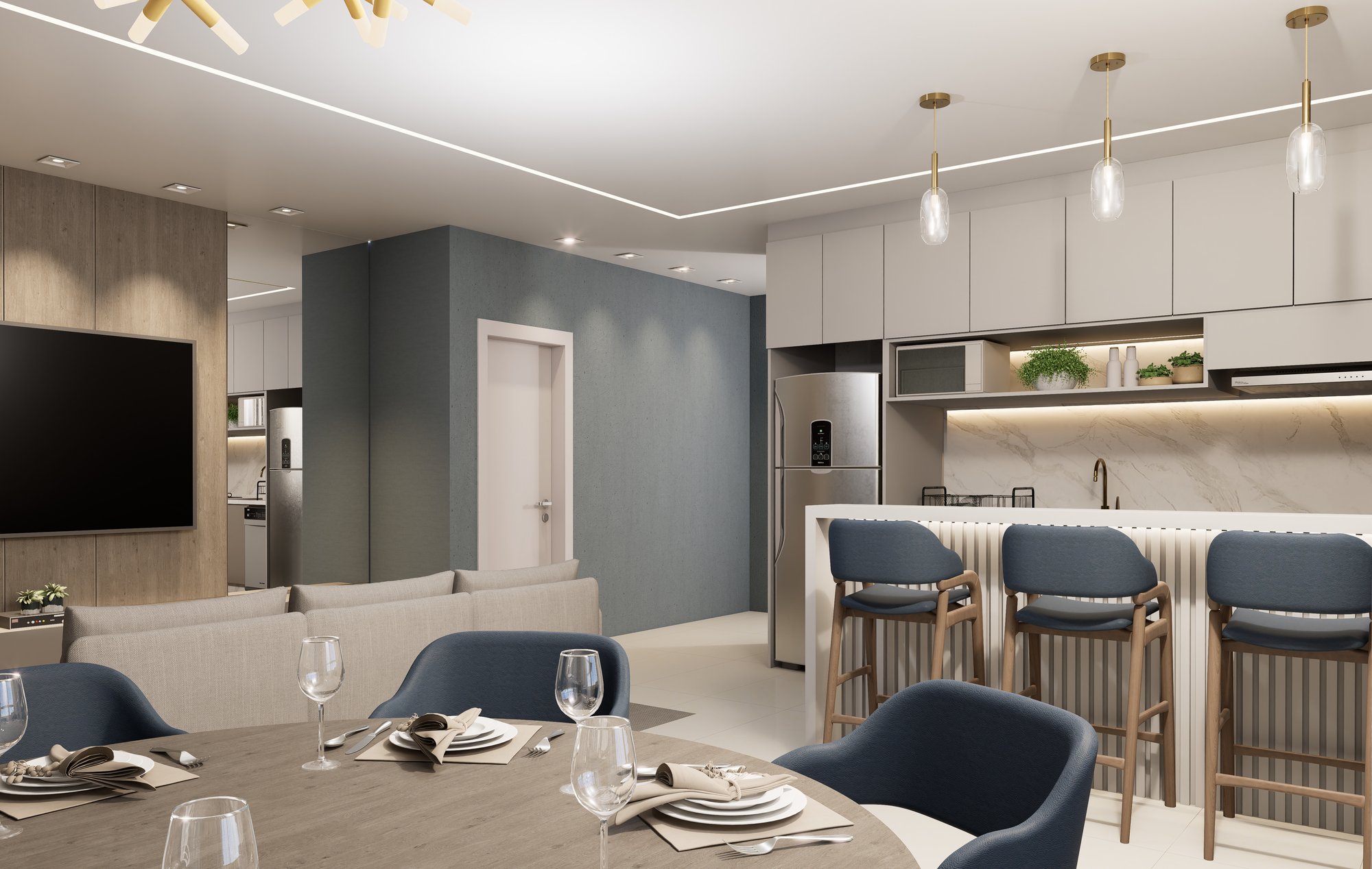 Mar Amar Residence — living, Menegoi, Porto Belo SC
