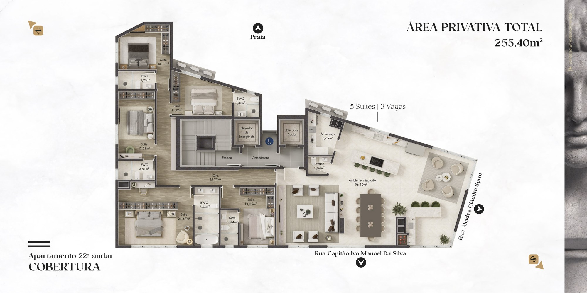 Megáli Agápi Residence — planta e tipologias 2, Santana Construtora, Balneário Perequê, Porto Belo SC Megáli Agápi Residence — planta e tipologias 2, Santana Construtora, Balneário Perequê, Porto Belo SC