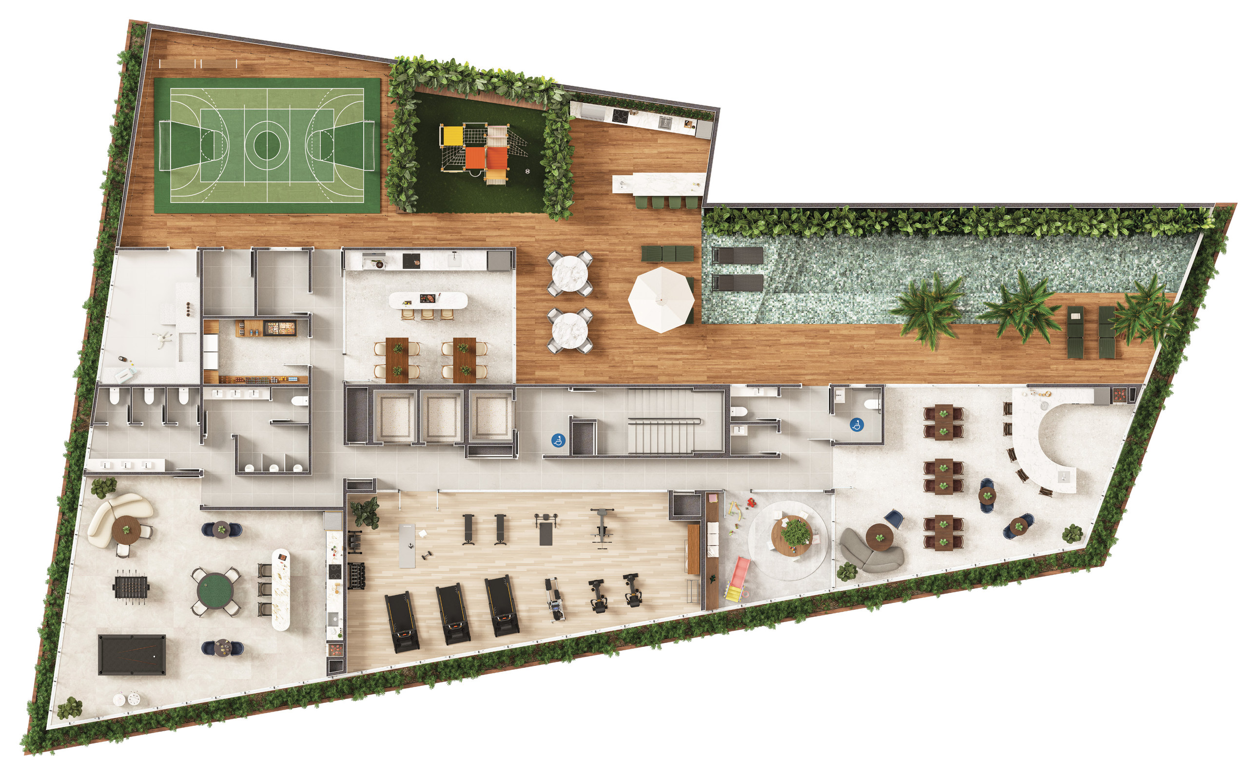 Meraki Future Living — Planta do pavimento de lazer, Pastório, Balneário Perequê, Porto Belo SC Meraki Future Living — Planta do pavimento de lazer, Pastório, Balneário Perequê, Porto Belo SC