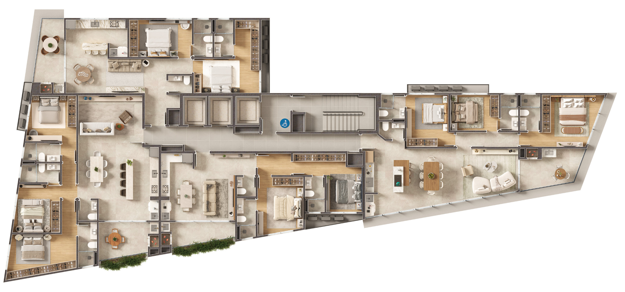 Meraki Future Living — Planta do pavimento tipo (Tipos 01 a 04), Pastório, Balneário Perequê, Porto Belo SC Meraki Future Living — Planta do pavimento tipo (Tipos 01 a 04), Pastório, Balneário Perequê, Porto Belo SC
