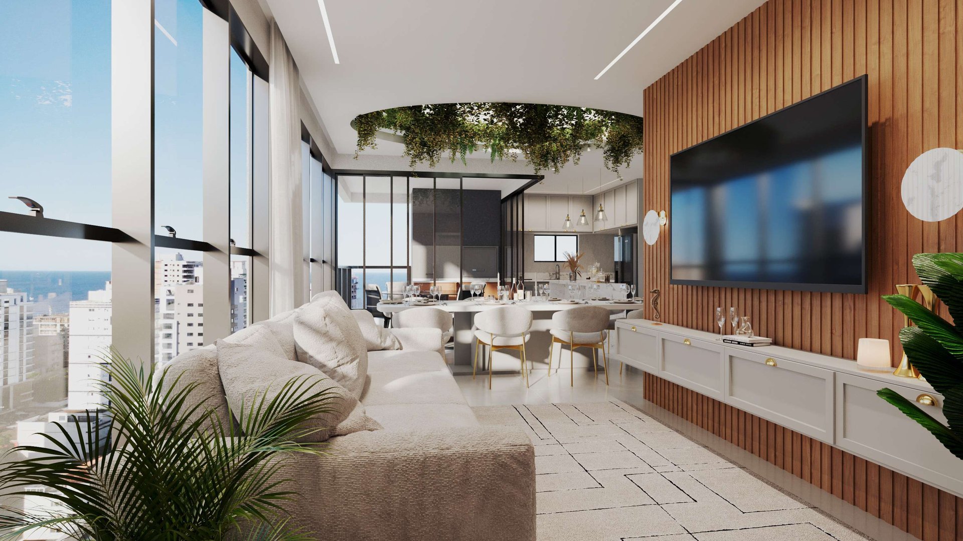 Milano 062 — Living da Cobertura 01, Mella Construtora, Balneário Perequê, Porto Belo SC