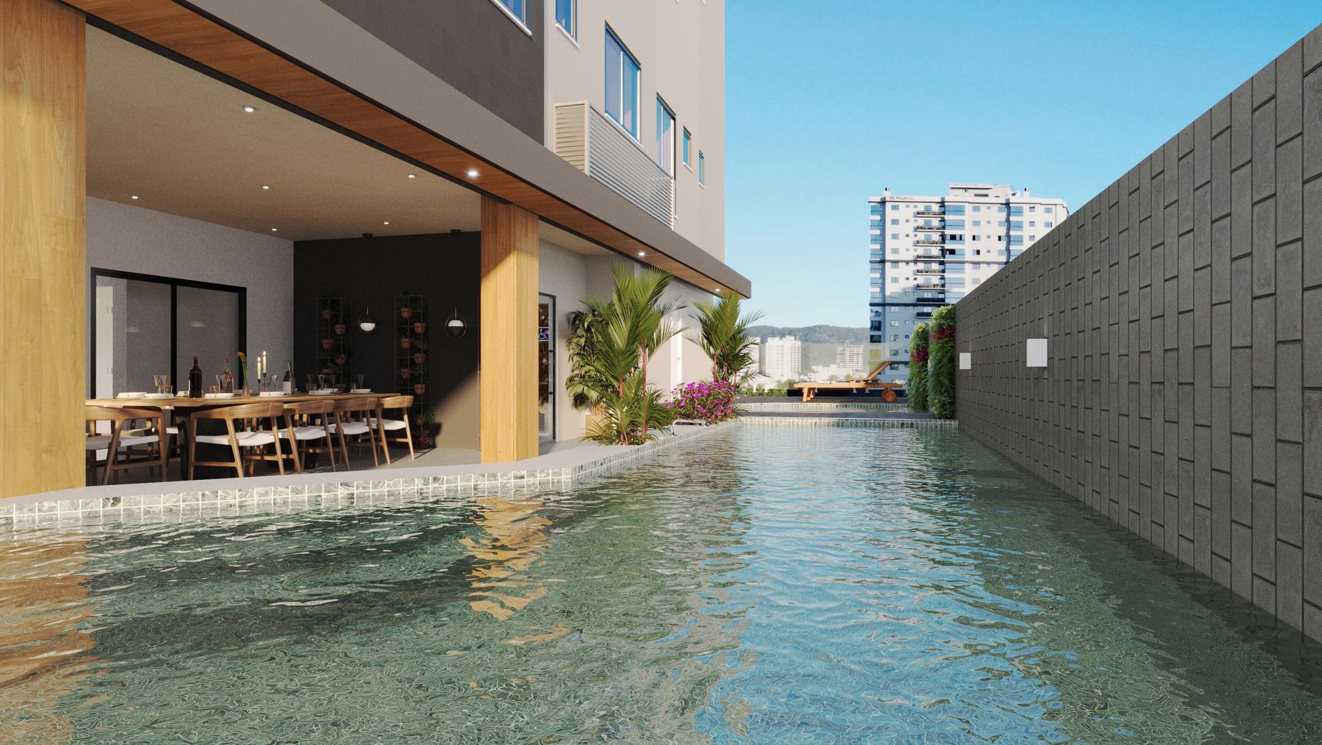 Milano 062 — Piscina, Mella Construtora, Balneário Perequê, Porto Belo SC