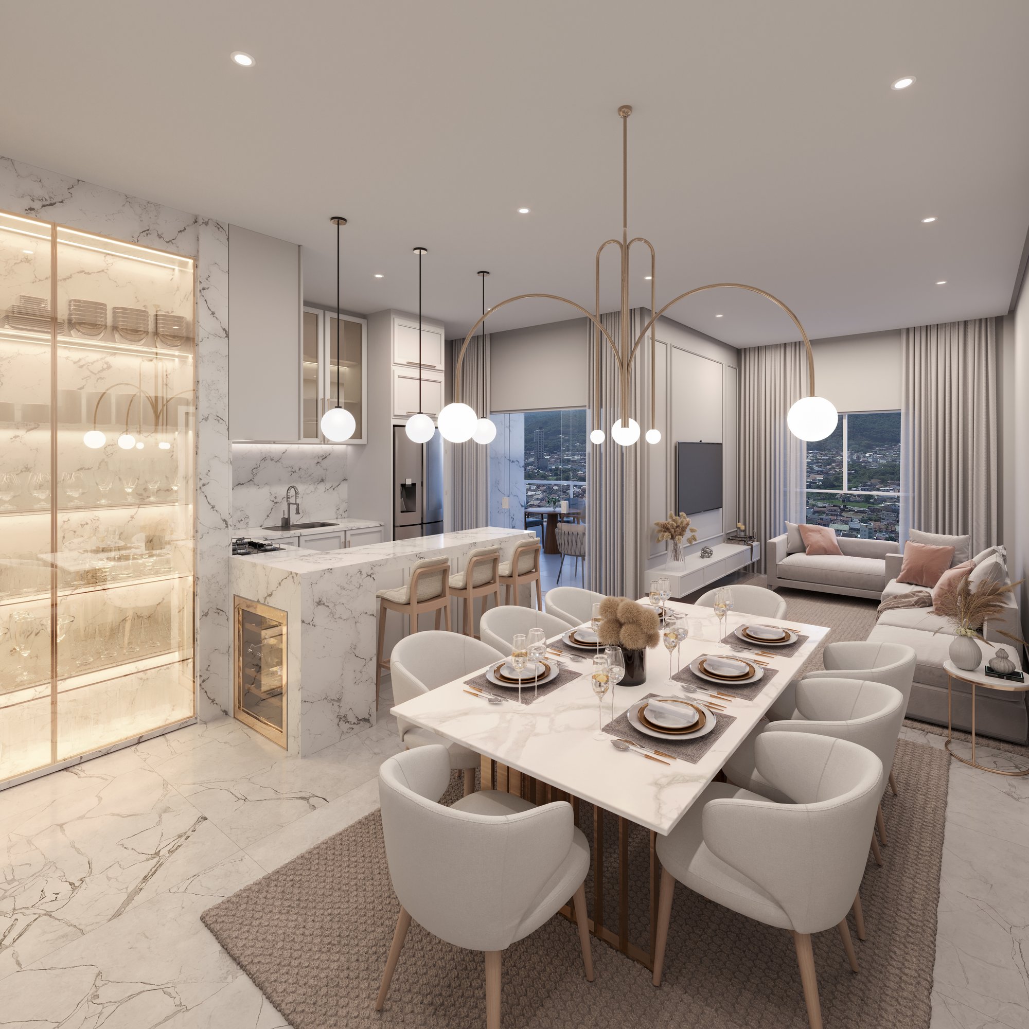 Mirador de Alicante — living tipo rf 2, Thozen Construtora, Balneário Perequê, Porto Belo SC Mirador de Alicante — living tipo rf 2, Thozen Construtora, Balneário Perequê, Porto Belo SC