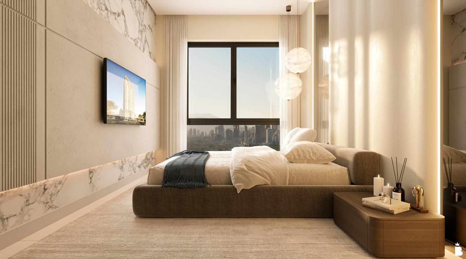 Monaco Studios — dormitorio apto tipo rf, Tramonto Empreendimentos, Jardim Dourado, Porto Belo SC Monaco Studios — dormitorio apto tipo rf, Tramonto Empreendimentos, Jardim Dourado, Porto Belo SC