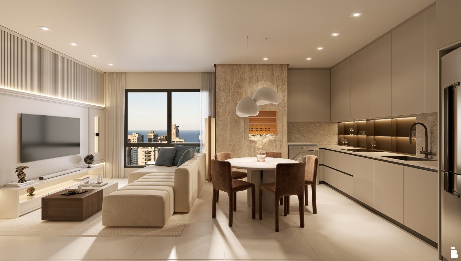 Monaco Studios — living apto tipo rf, Tramonto Empreendimentos, Jardim Dourado, Porto Belo SC Monaco Studios — living apto tipo rf, Tramonto Empreendimentos, Jardim Dourado, Porto Belo SC