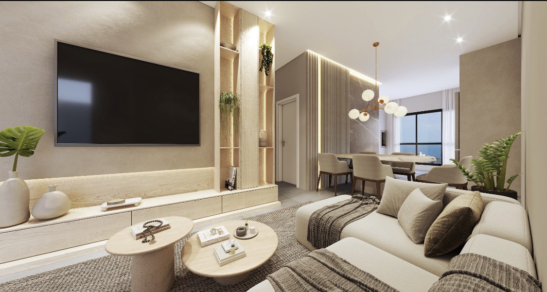 Monte Solaro Residence — living do apartamento decorado