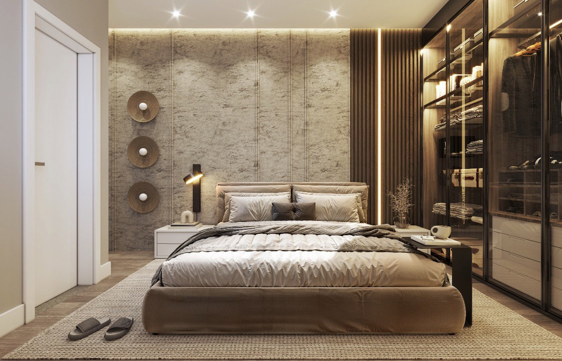 Monte Solaro Residence — suíte decorada com closet