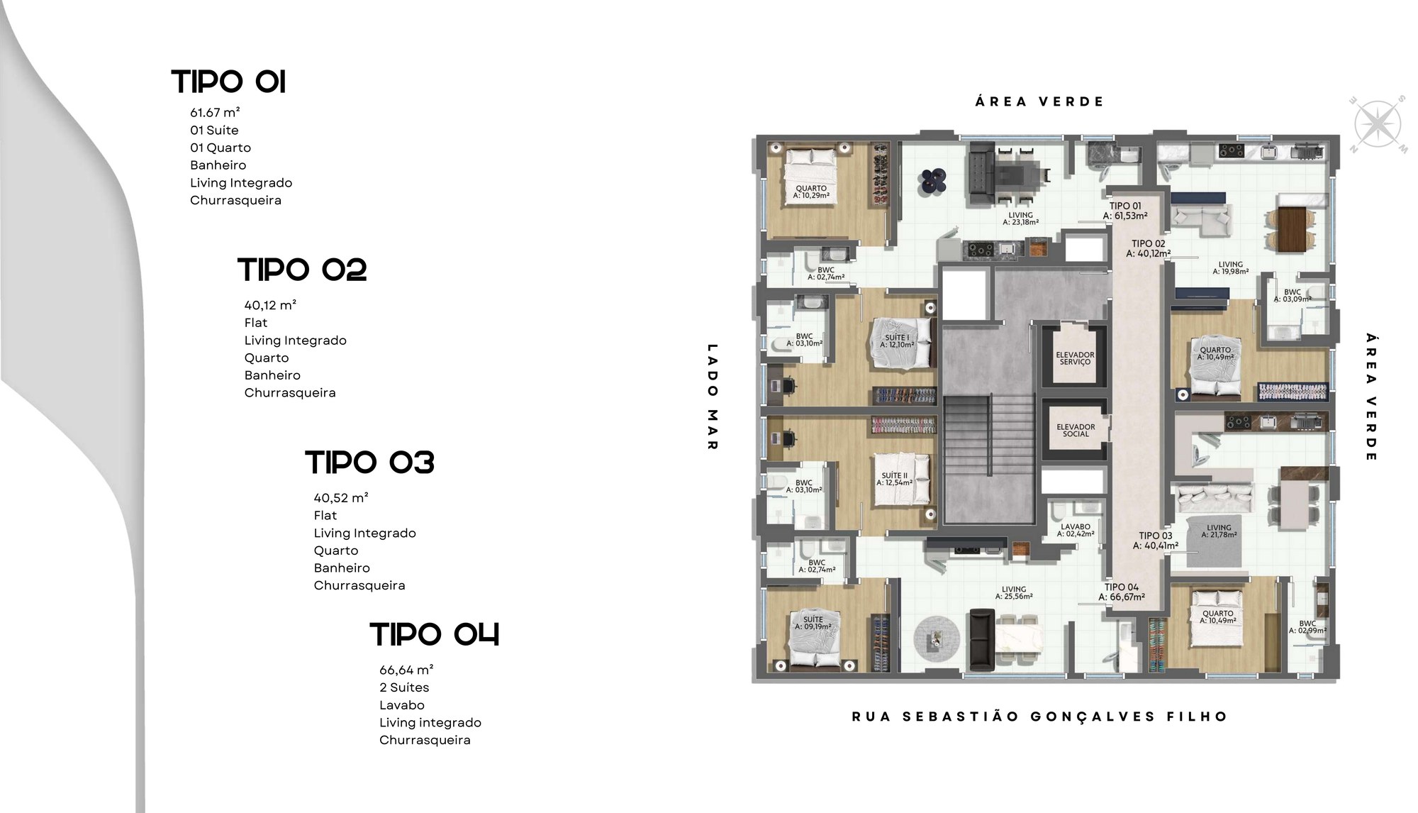 Neo Edge — planta e tipologias 1, BSX Empreendimentos, Porto Belo SC Neo Edge — planta e tipologias 1, BSX Empreendimentos, Porto Belo SC